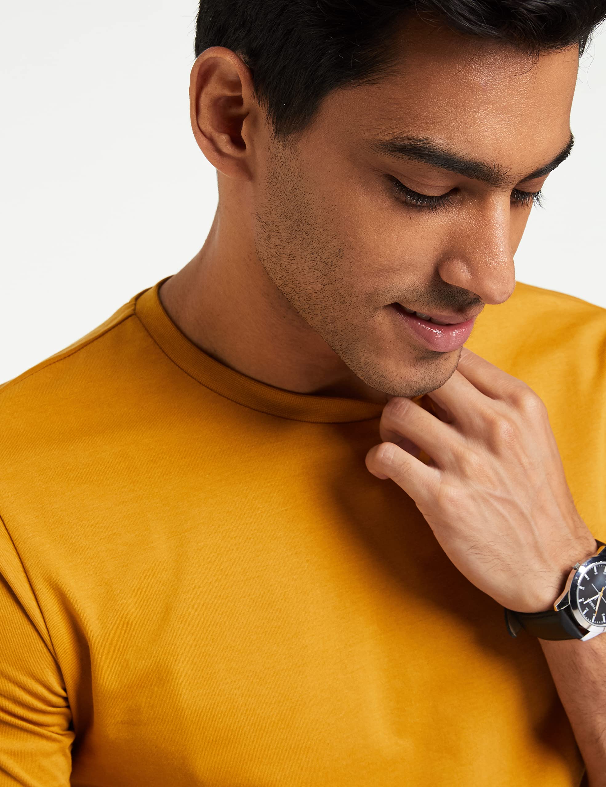 Men's Cotton T-Shirts - Viridian, IncaGold, JetBlack 3 Pack - Image 5