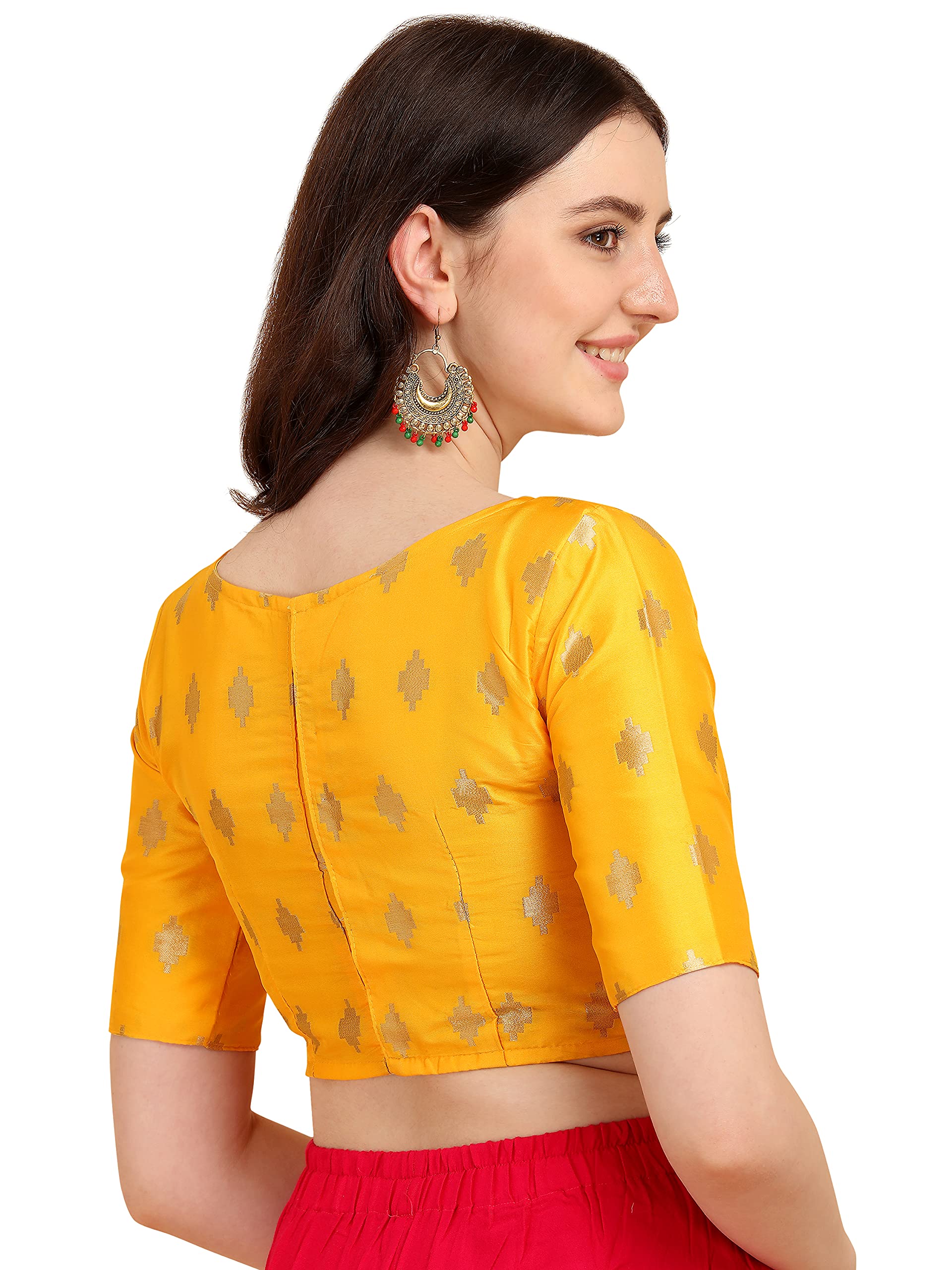 GarbGlide Women Indian Ethnic Wear Zari Work Blouse - Image 3
