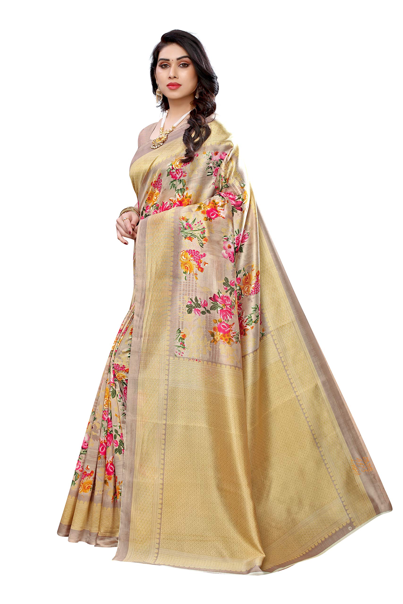 Yashika Women's Art Silk Saree - Mustard - Image 3