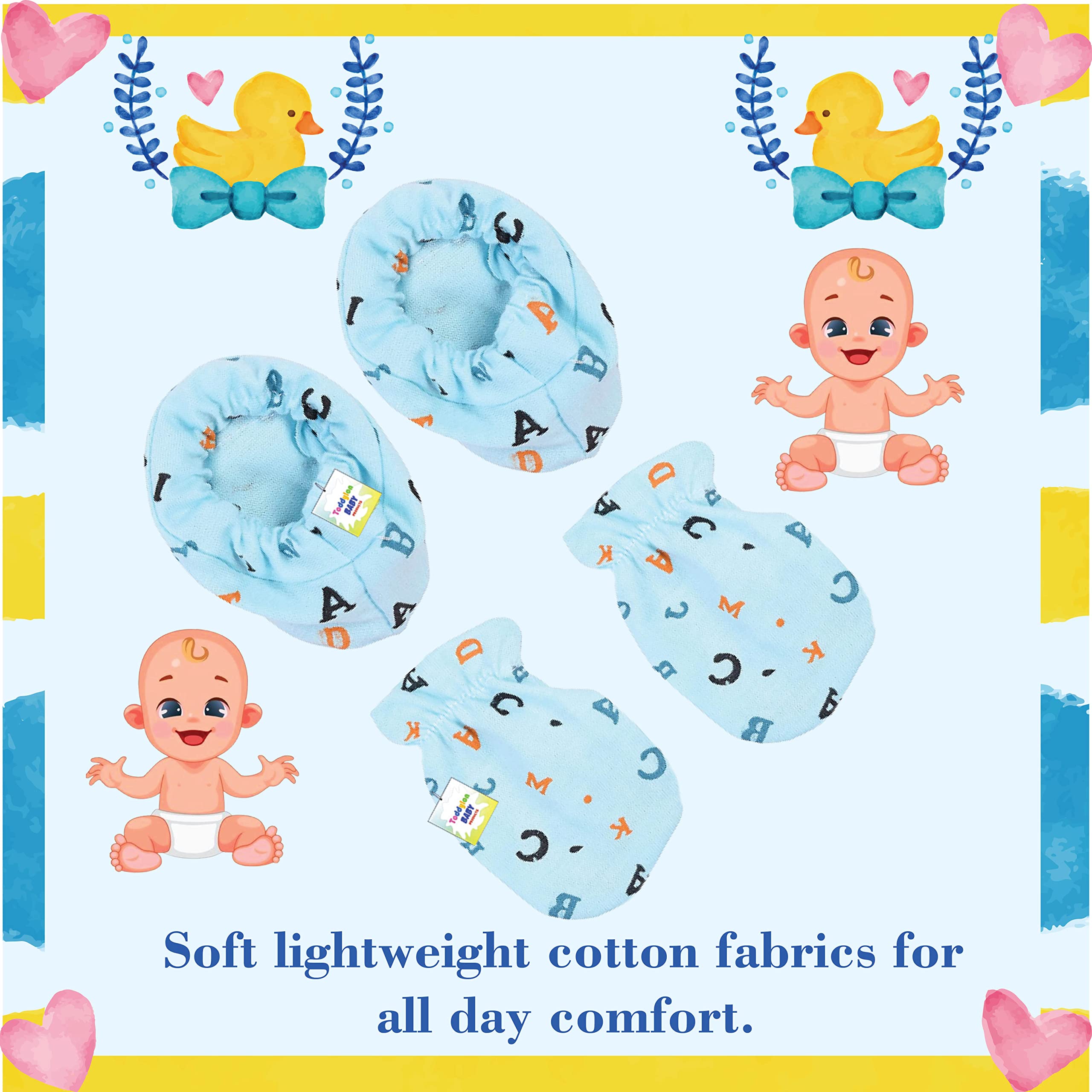 Toddylon Baby Mitten and Booties Set - Light Multicolor - Image 3