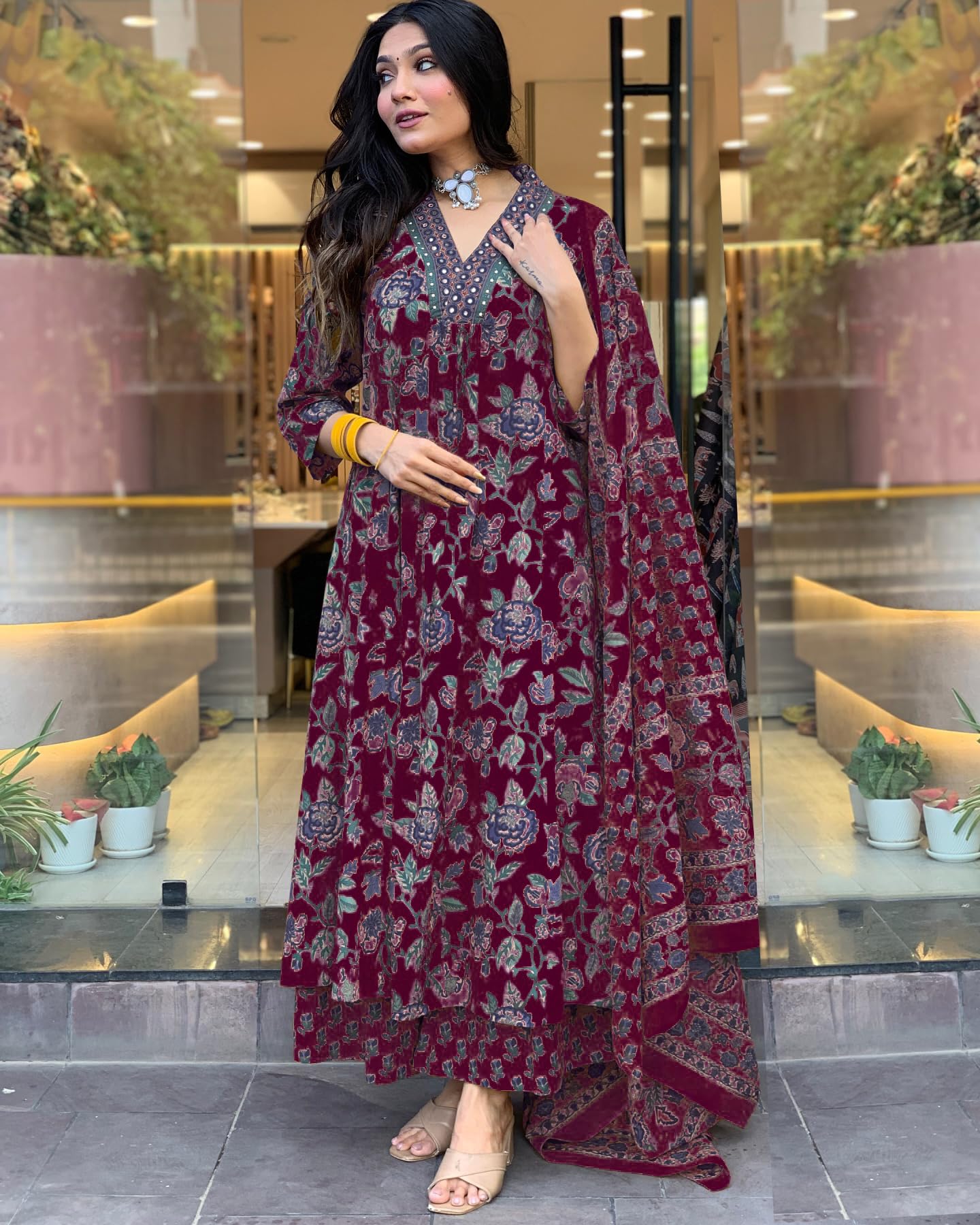 Anarkali Kurta Palazzo Set for Women - Image 3