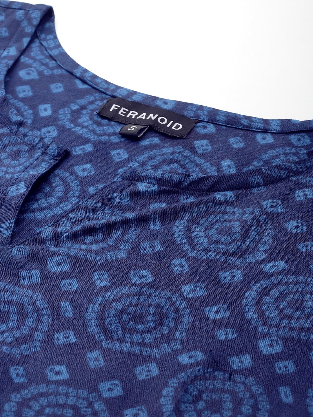 feranoid Women V-Neck Kurti - Navy - Image 2