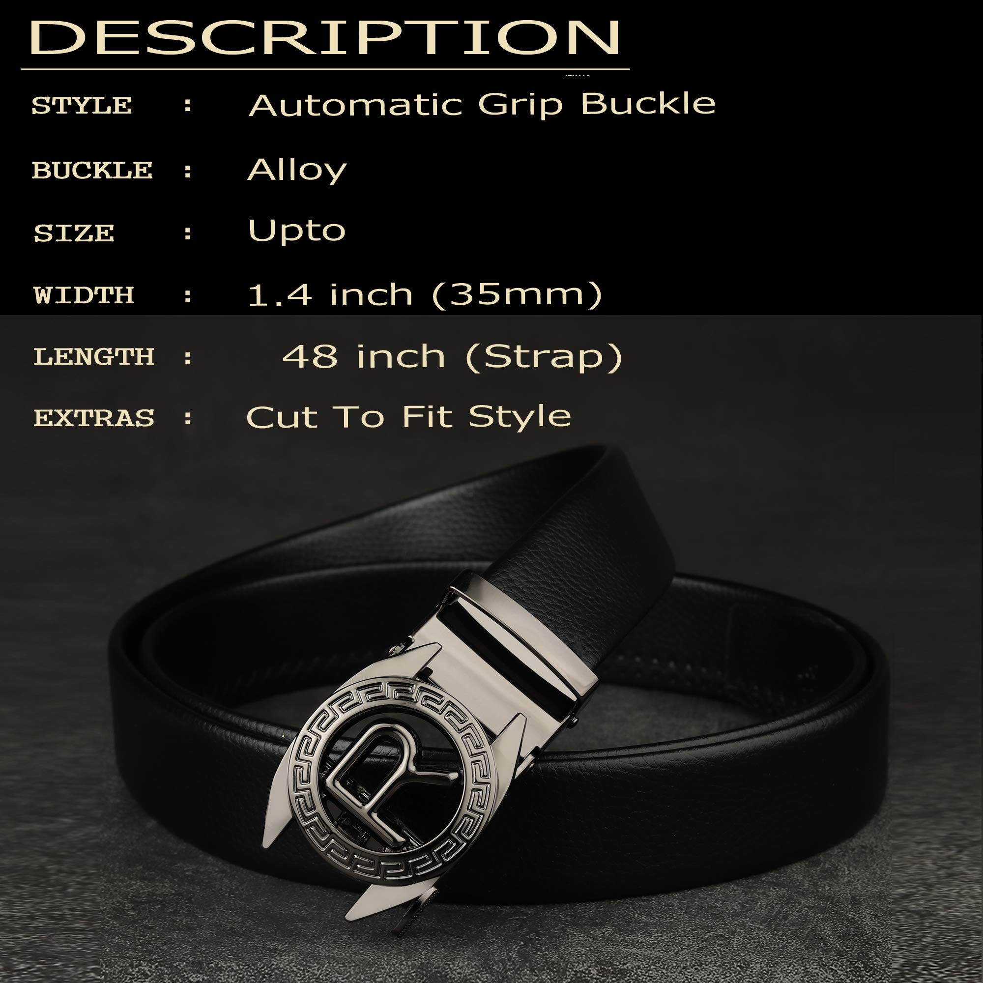 ZORO Mens PU Leather Belt - Black - Image 3