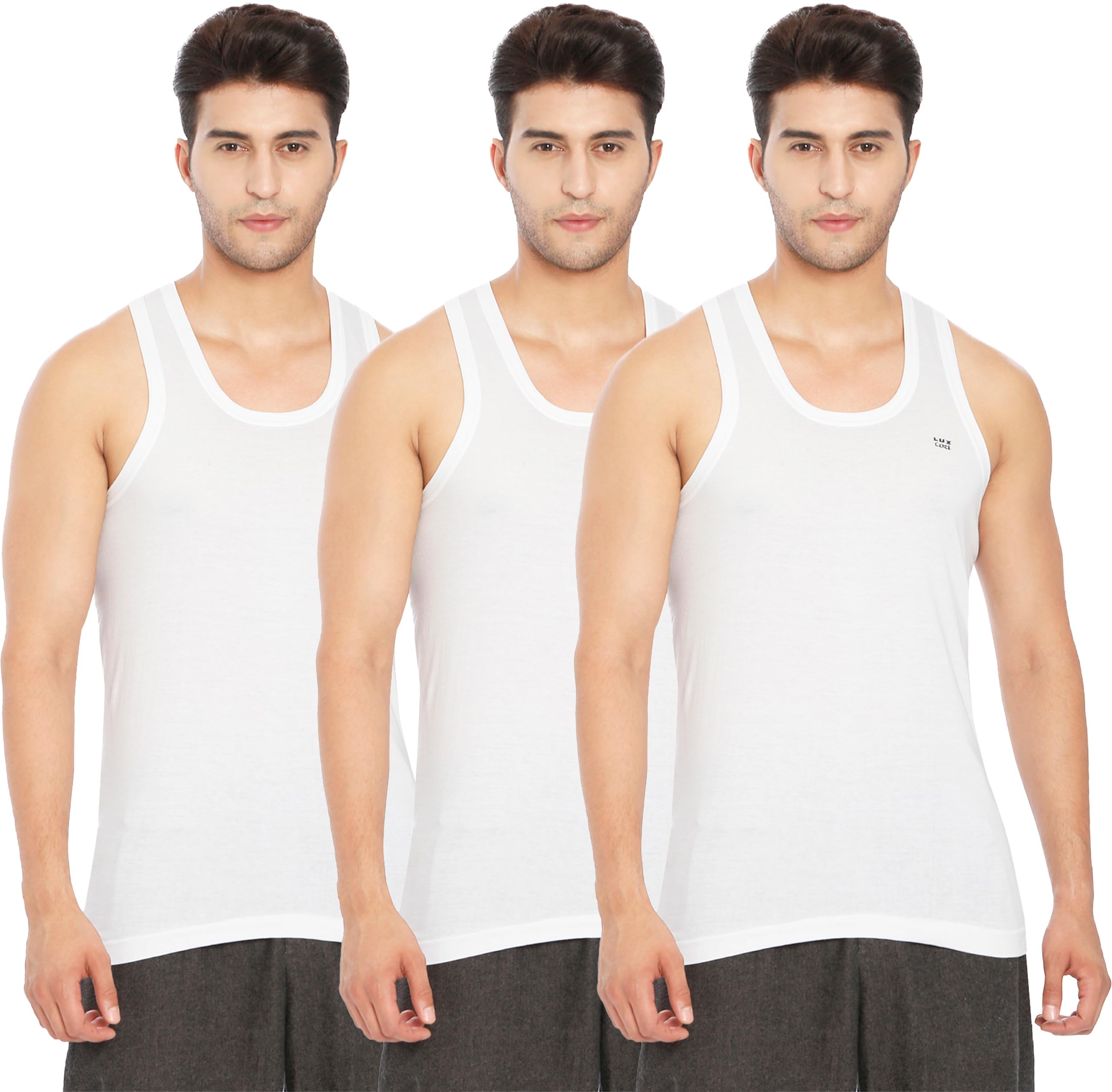 Lux Cozi Men Sleeveless Vest - White