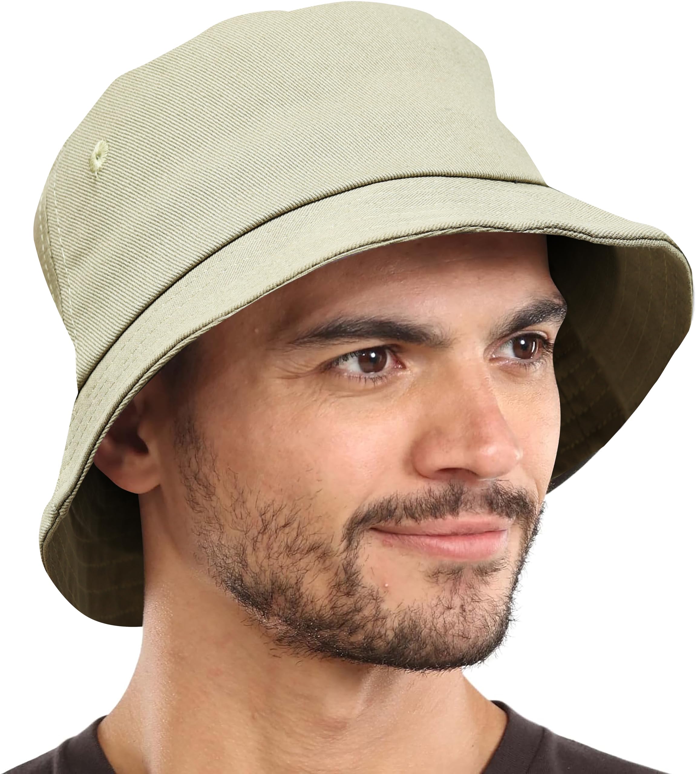 Khaki Cotton Bucket Hat for Men & Women - Image 2