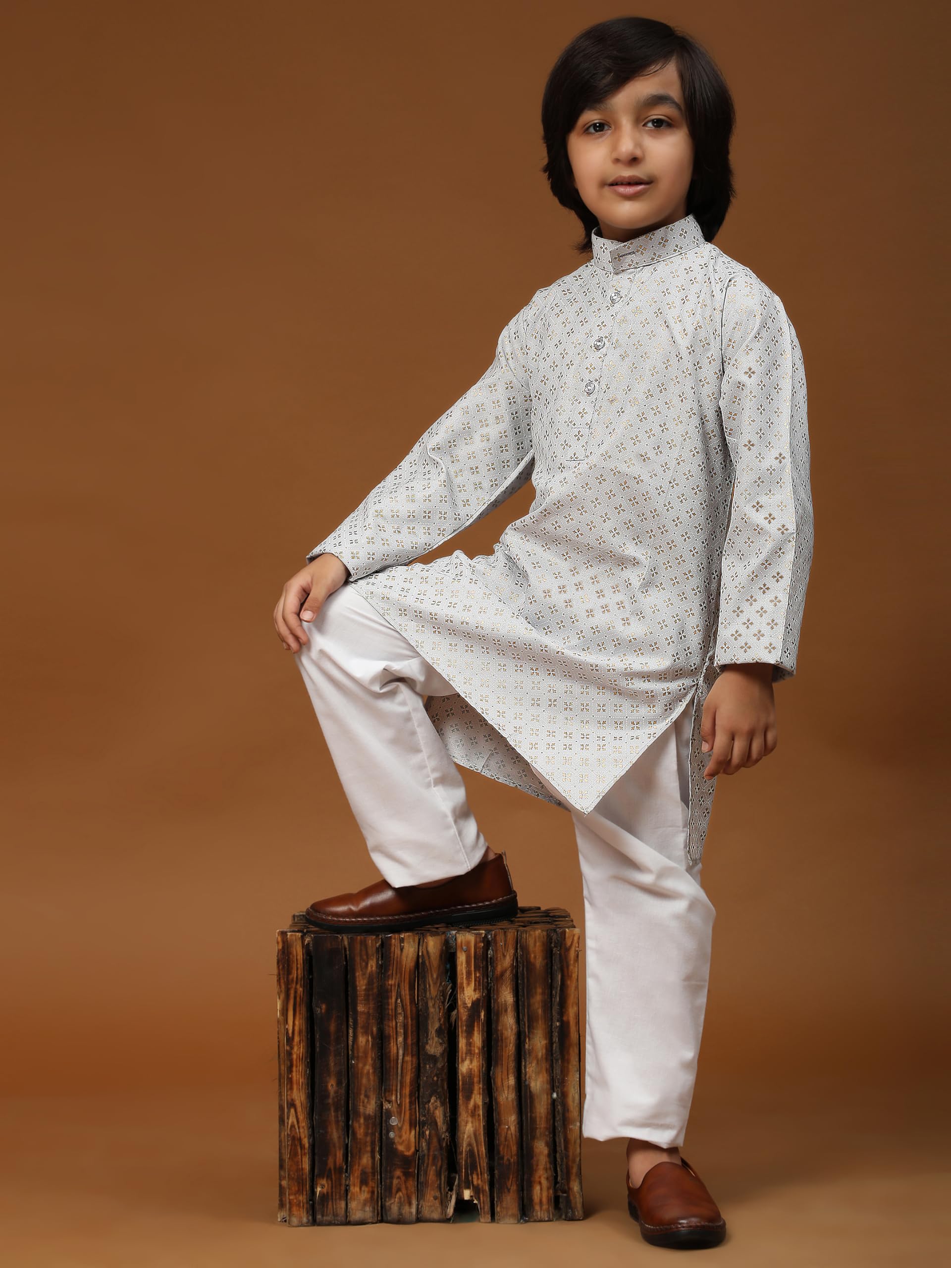 Pro-Ethic Boys Cotton Kurta Pajama - Grey - Image 3