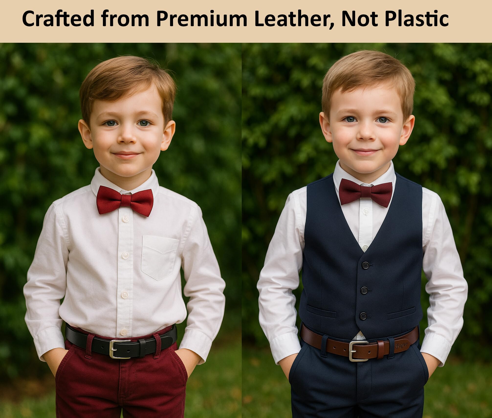 Flyer Boys Genuine Leather Belt - Black & Brown - Image 3