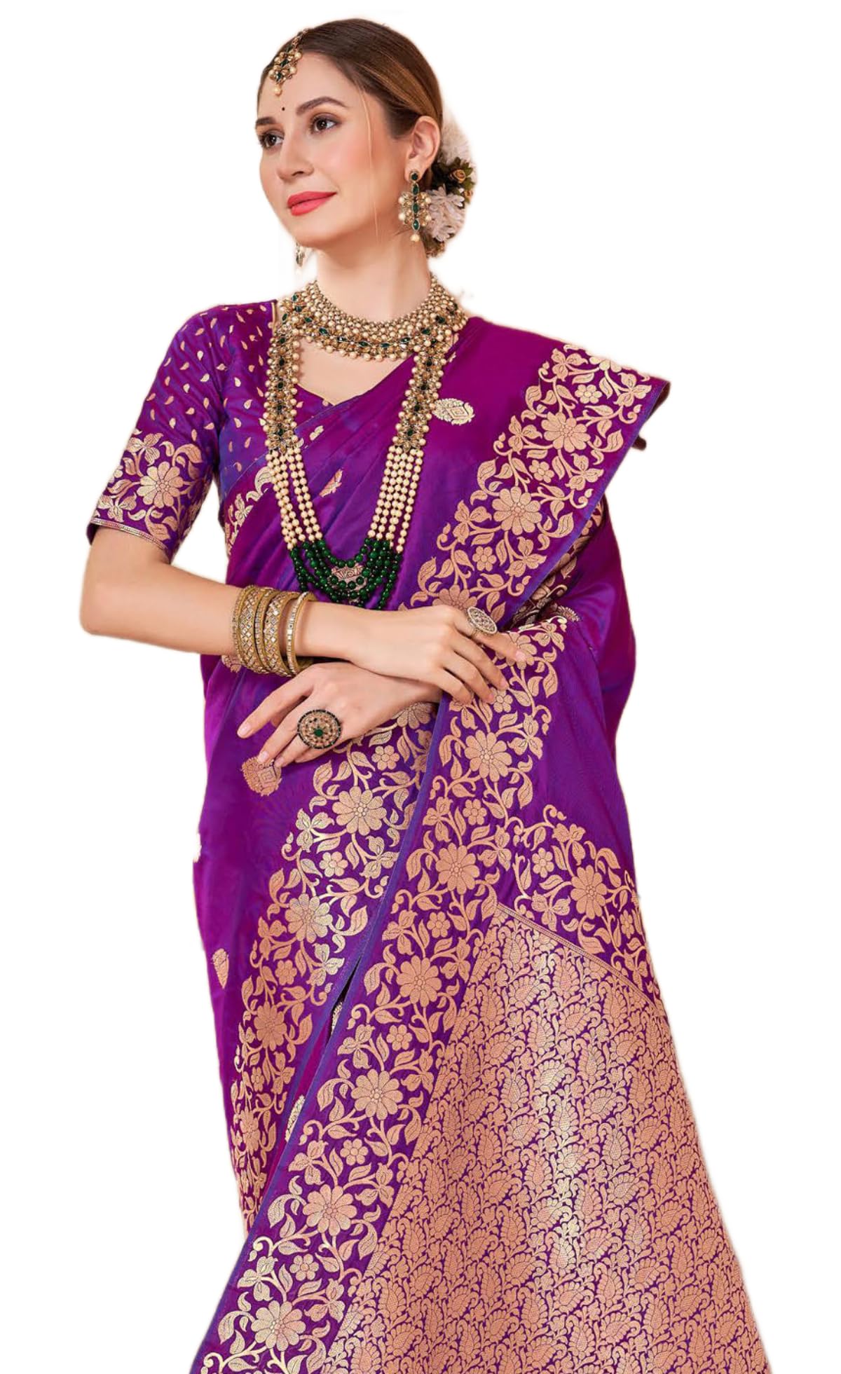 MADHUHANSH Kasamiri Cotton Patola Saree