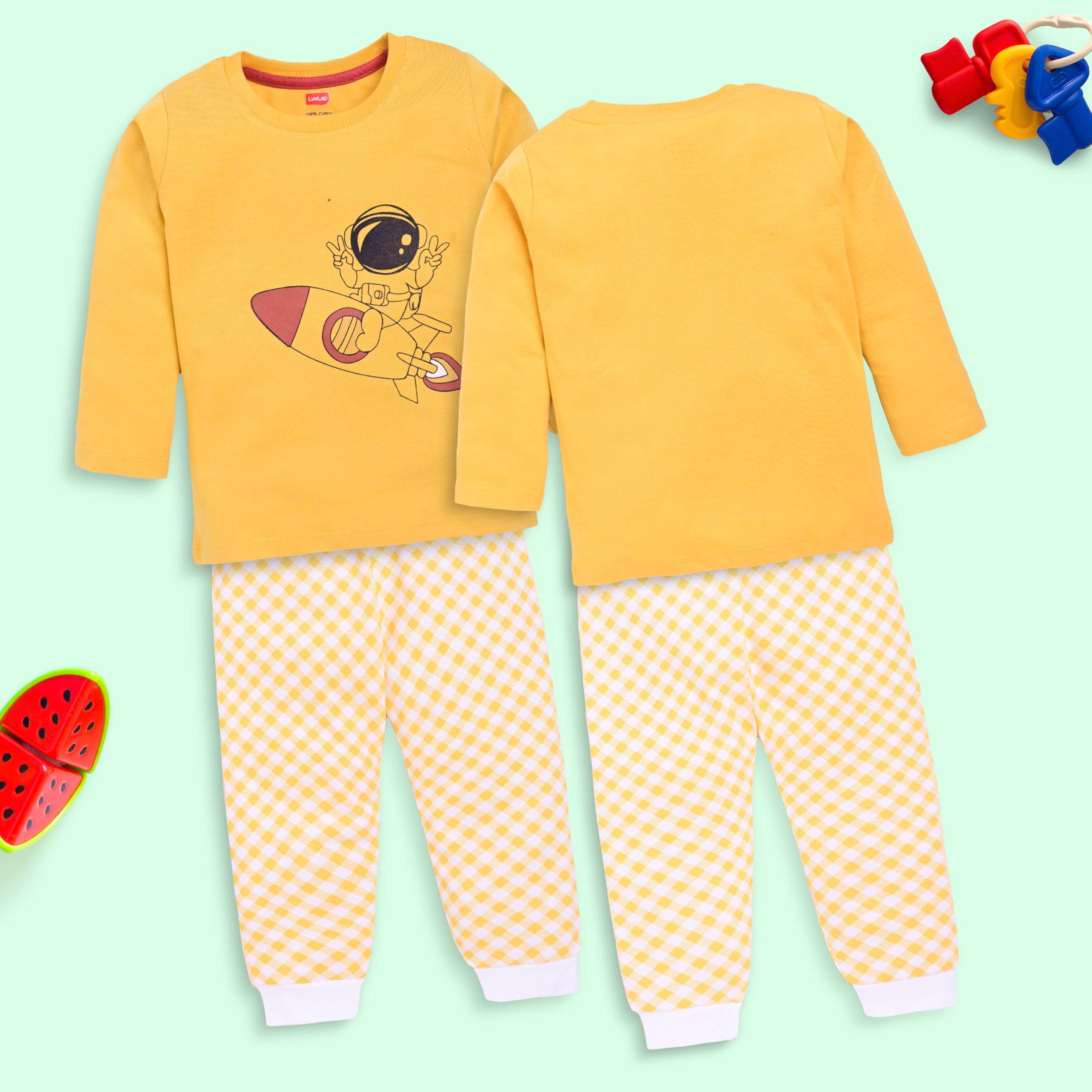 LuvLap Baby Boys T-Shirt & Pyjama Set - Multicolor - Image 3
