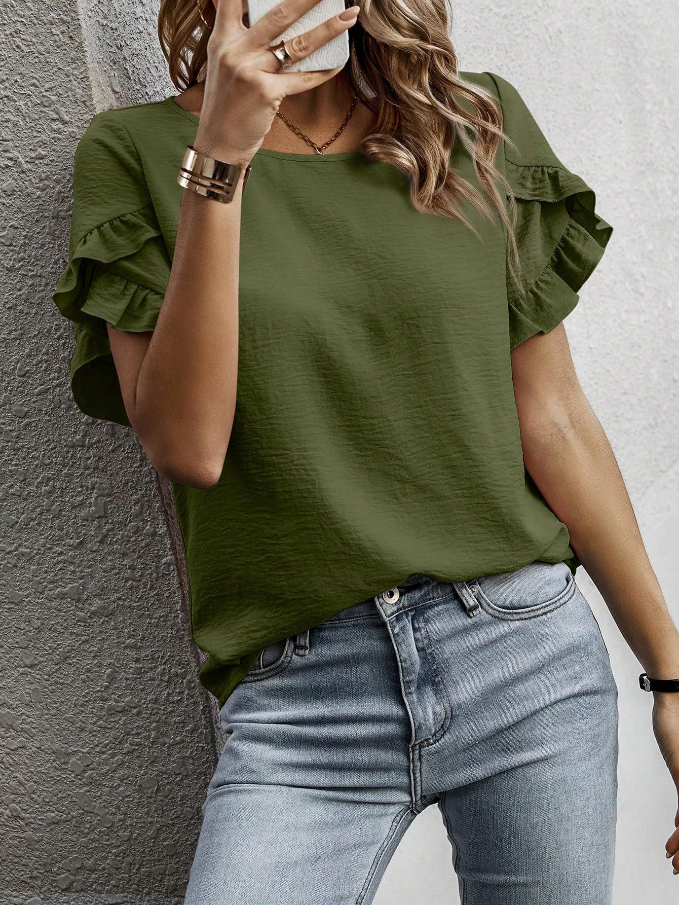 Sugathari Women's Top - Mehandi - Image 4