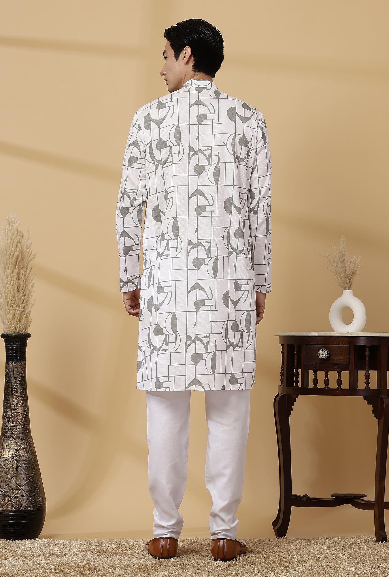 Majestic Man Cotton Kurta - White - Image 4