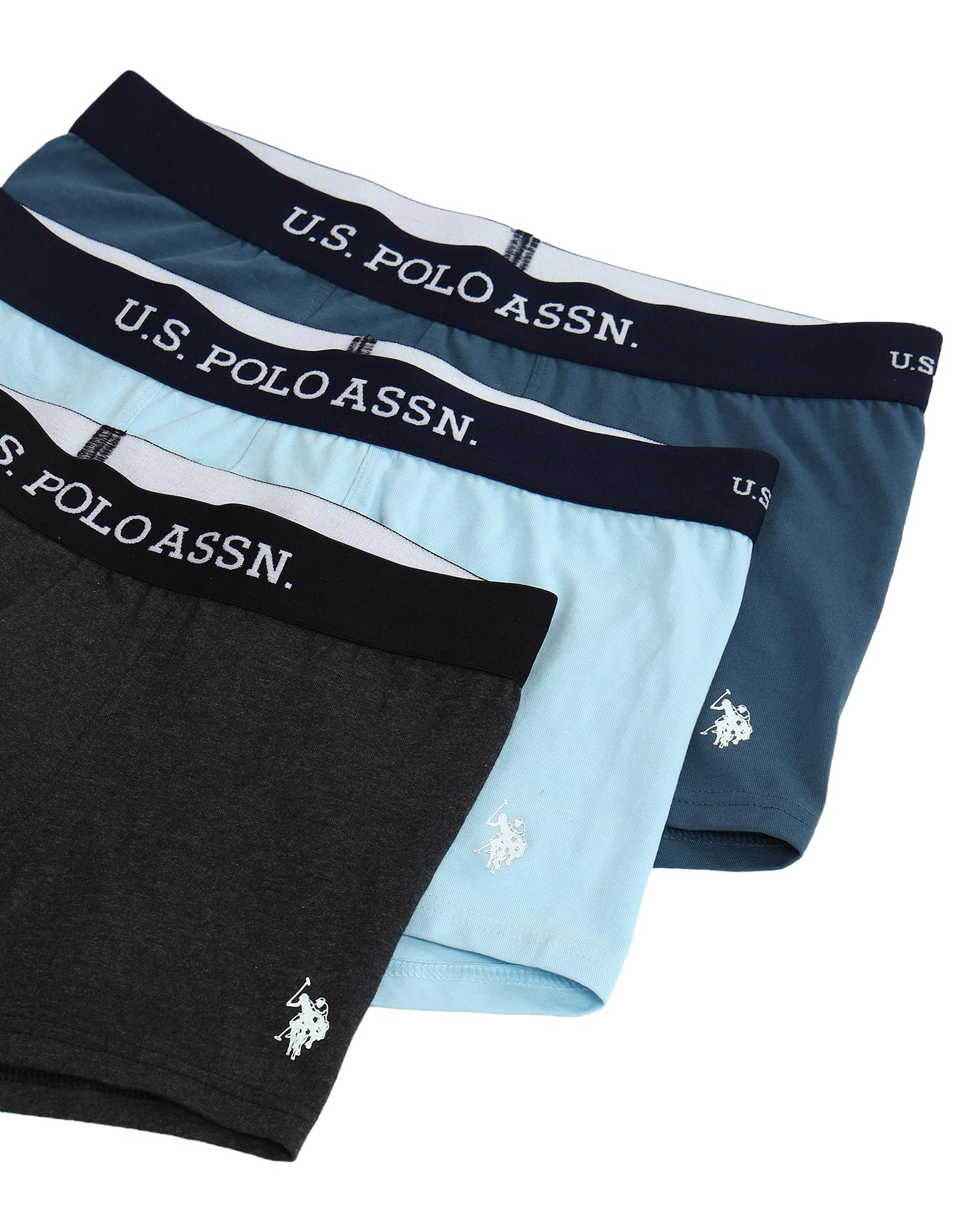 U. S. POLO ASSN. Men Cotton Blend Trunks - Grey Navy Blue - Image 5