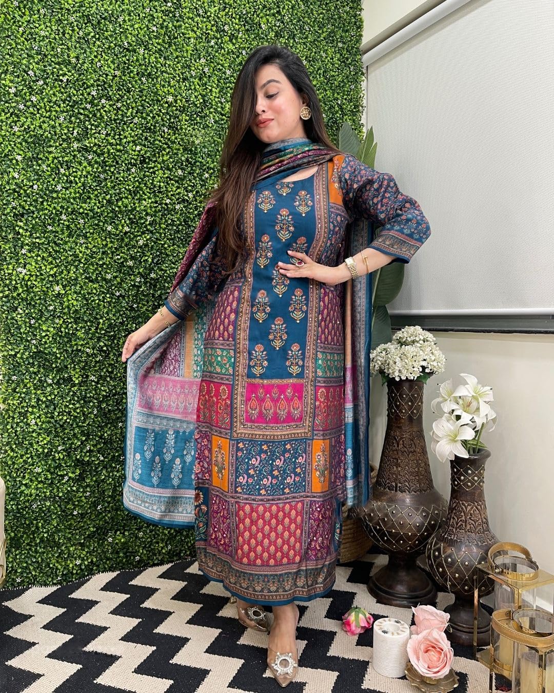 GoSriKi Women's Rayon Viscose Printed Kurta - Image 3