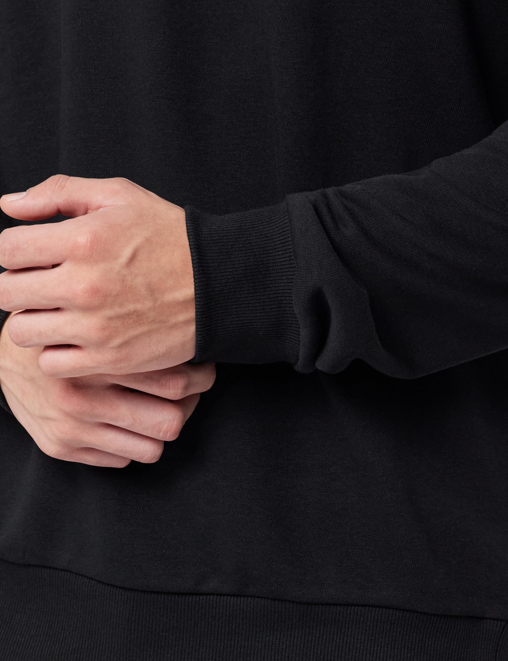 adidas Men's Cotton Blend Crew Neck Sweatshirt - Black - Image 5