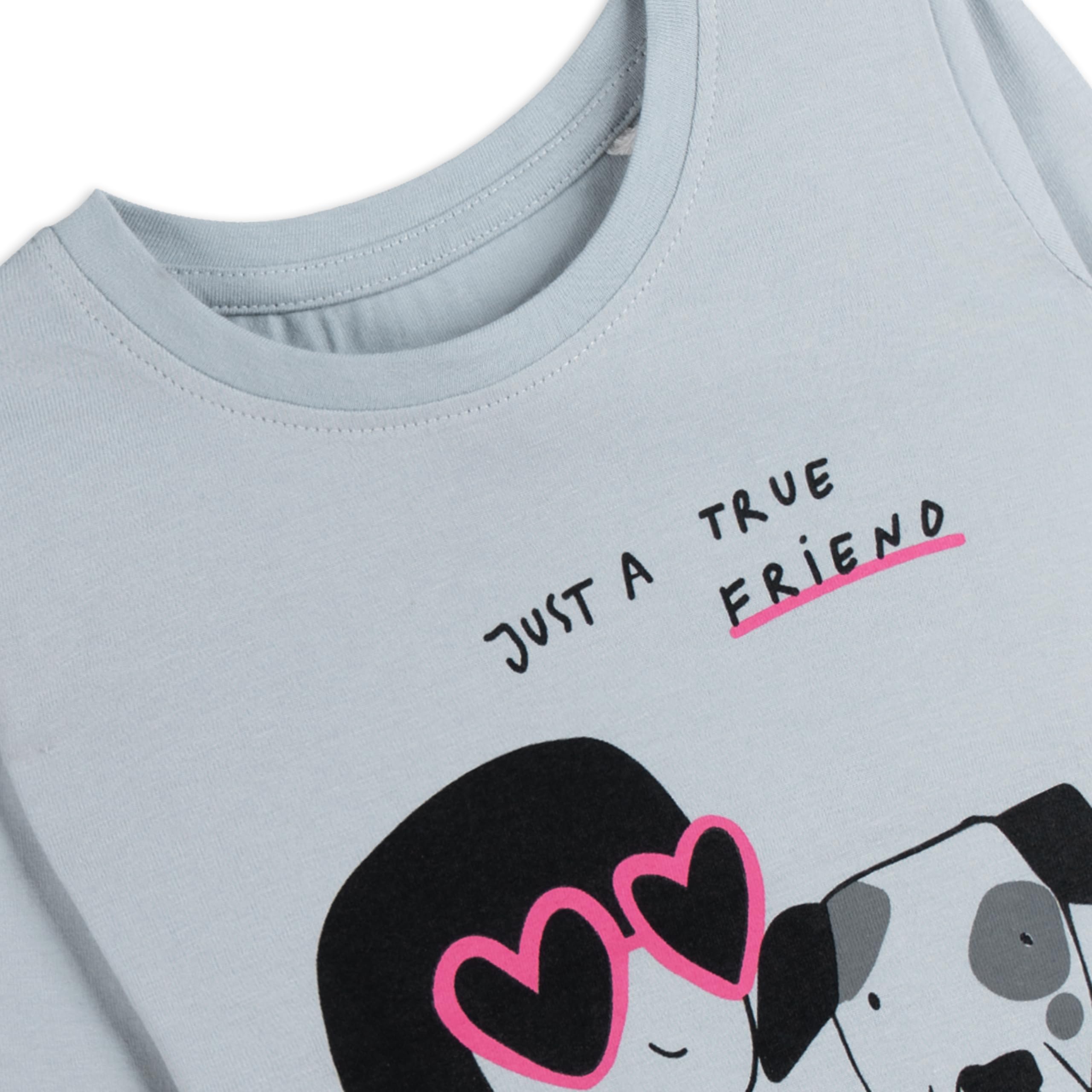 Real Basics Girls Full Sleeves Tshirt - Grey - Image 3