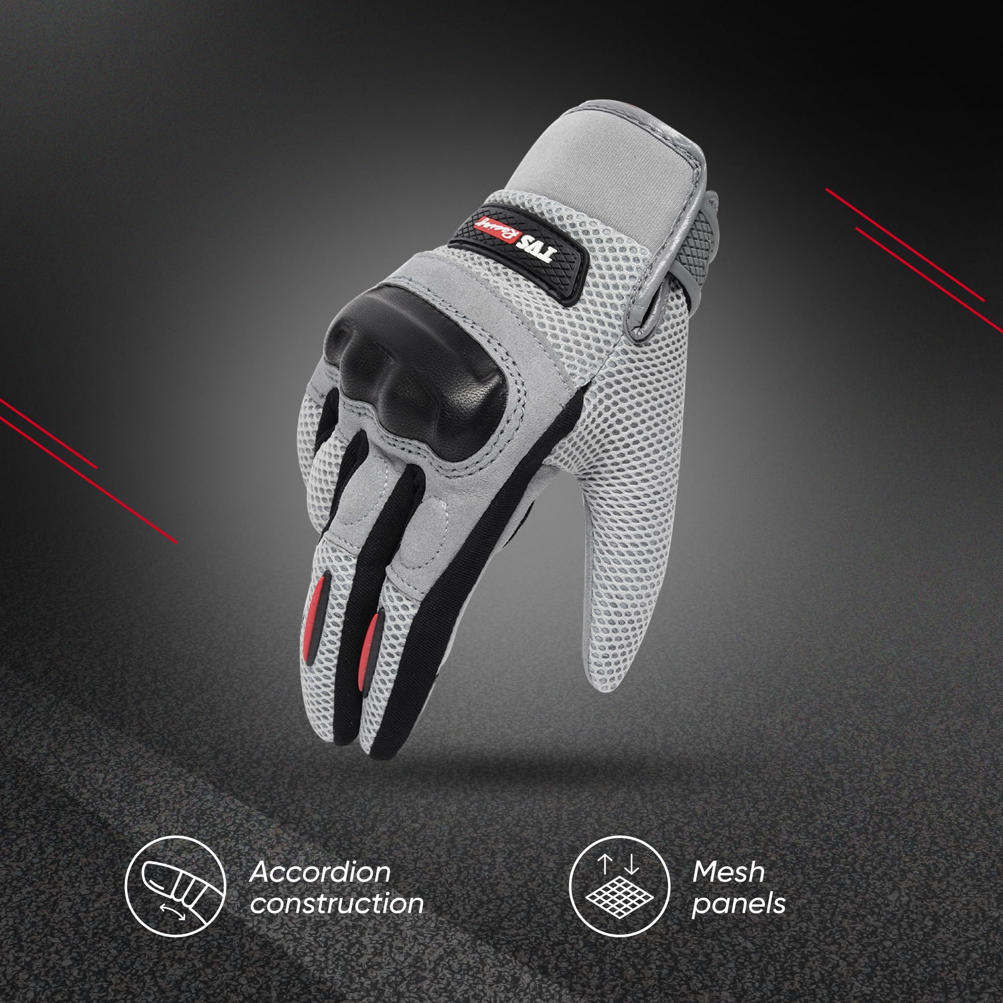 TVS Racing Street Riding Gloves for Men - Carbon Protected - Image 3