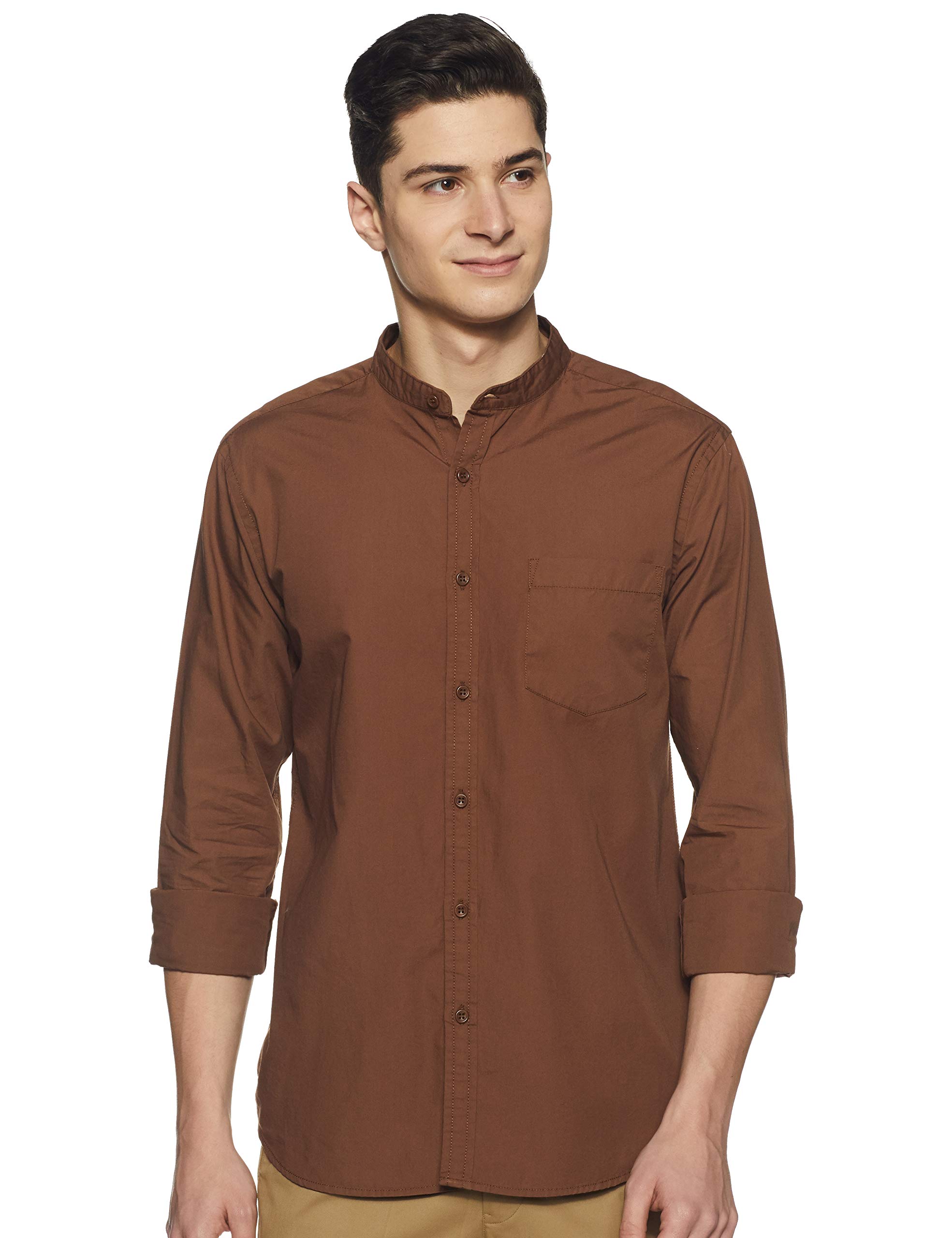 Symbol by GarbGlide Men's Brown Cotton Shirt