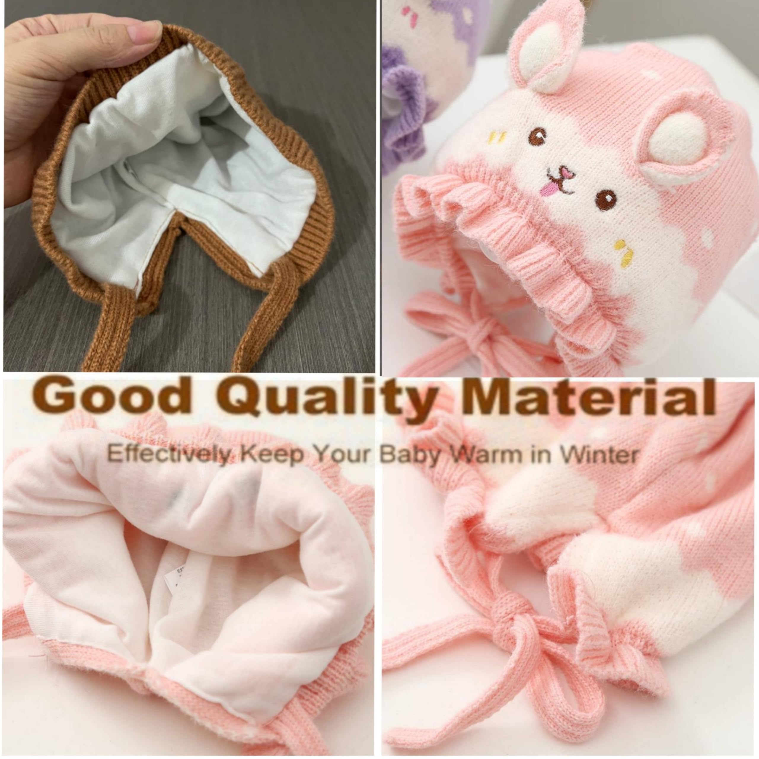 REFFER Unisex Wool Baby Winter Caps and Gloves Set - Multicolor - Image 5