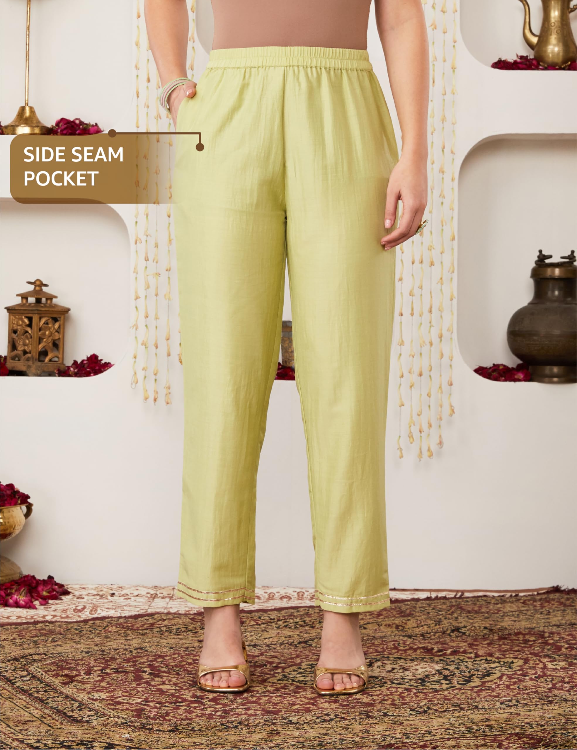 Myx Women's Embroidered Kurta Pant Set with Dupatta - Image 4