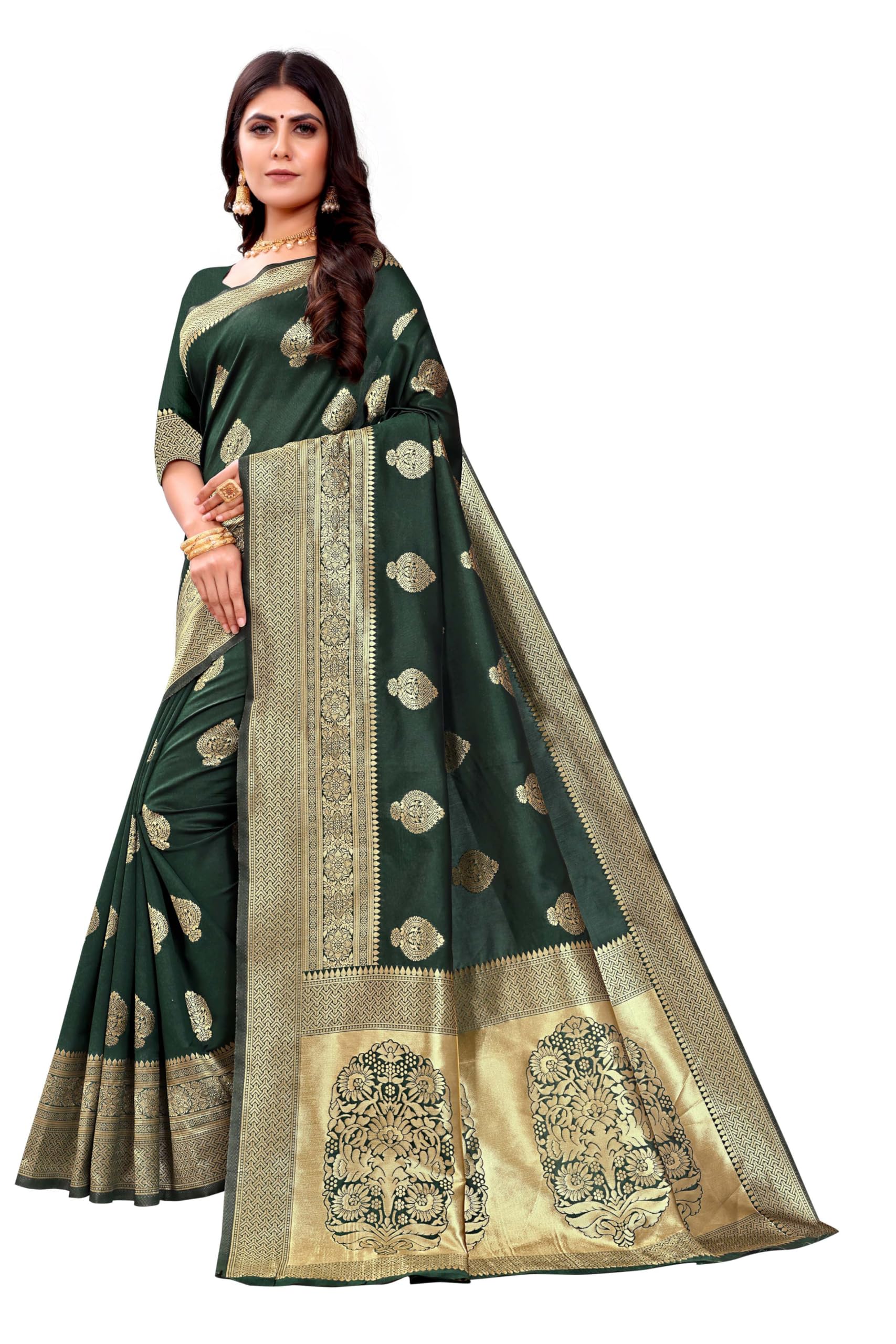 Sugathari Banarasi Kanjivaram Silk Saree for Women - Image 3
