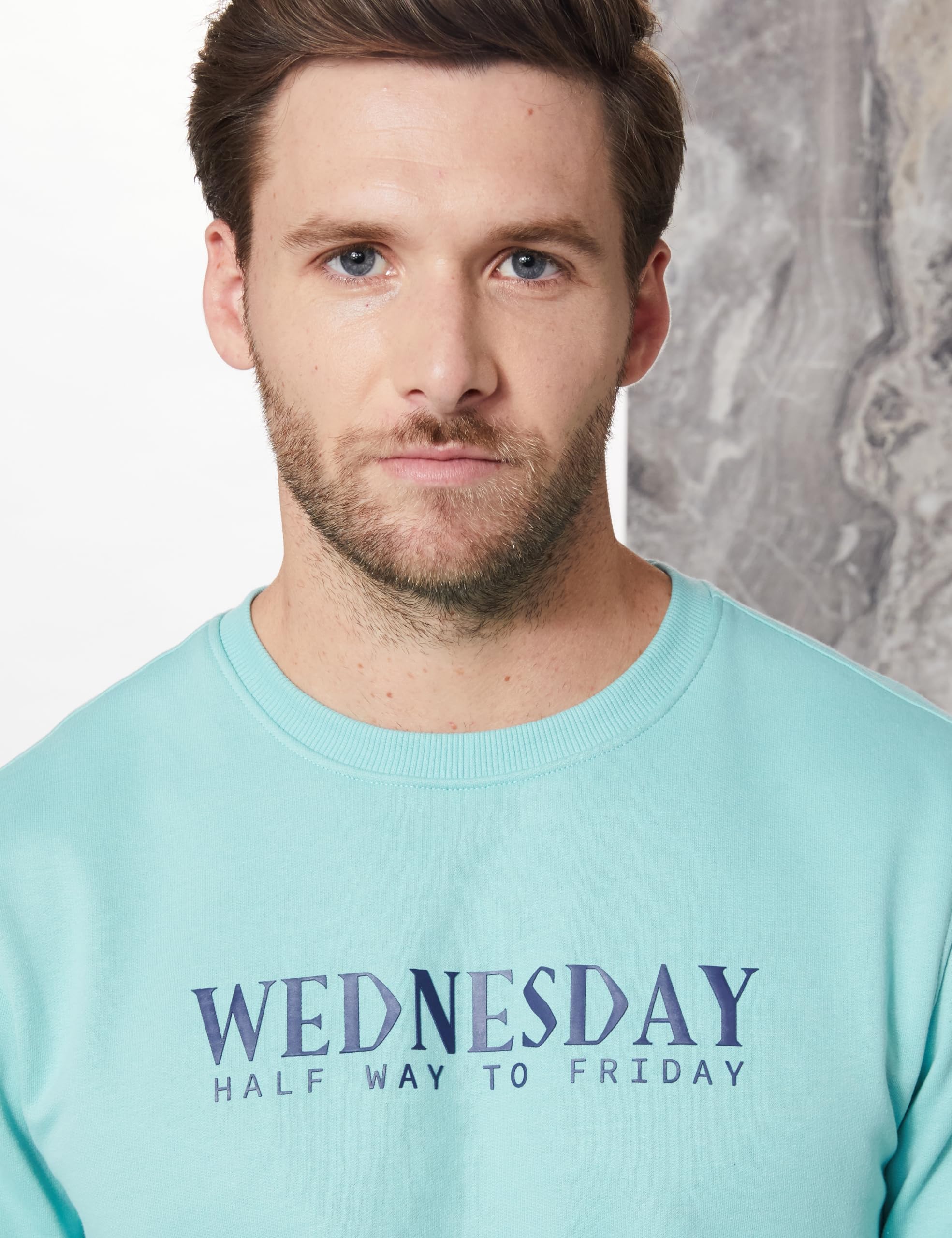 Symbol Men's Sea Blue Crew Neck Sweatshirt - Image 4