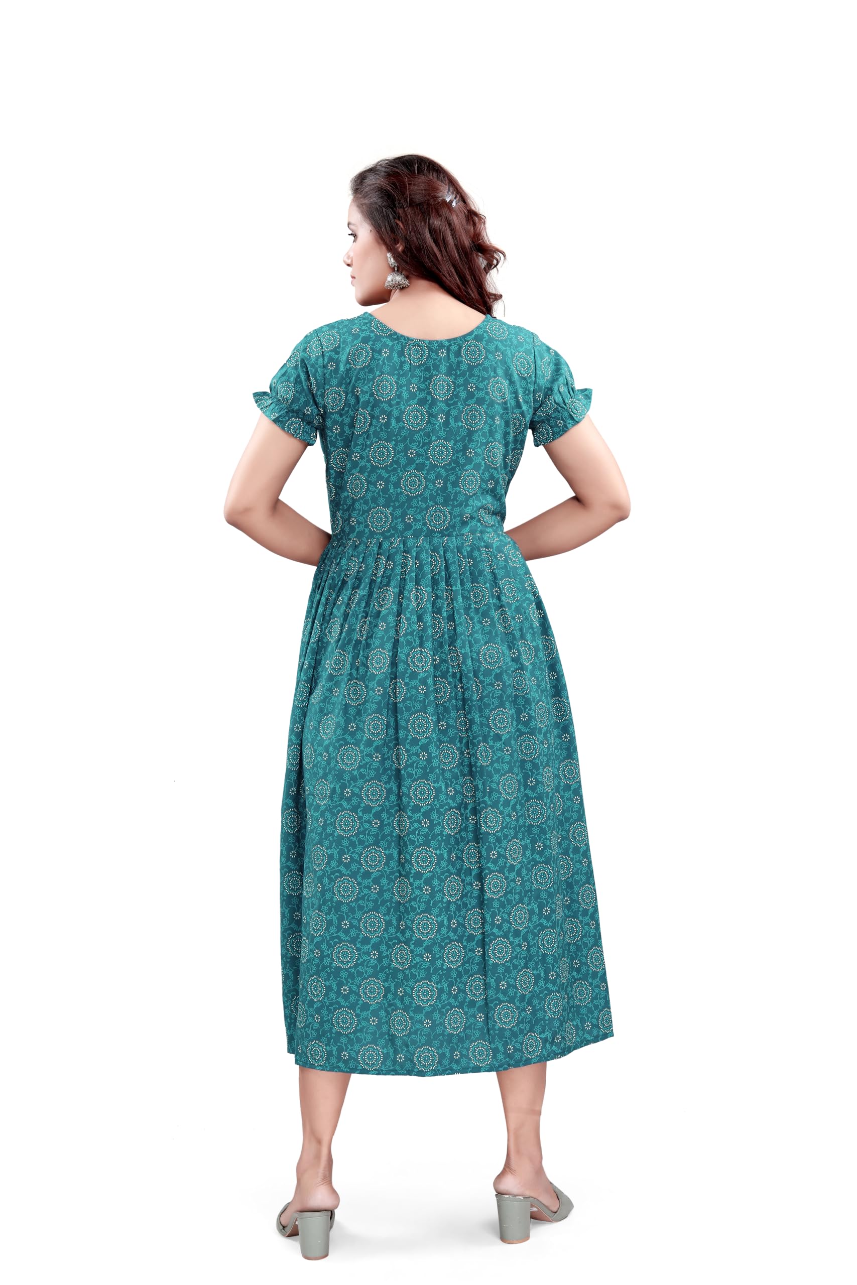 GarbGlide Cotton Rayon Maternity Feeding Dress for Women - Image 4
