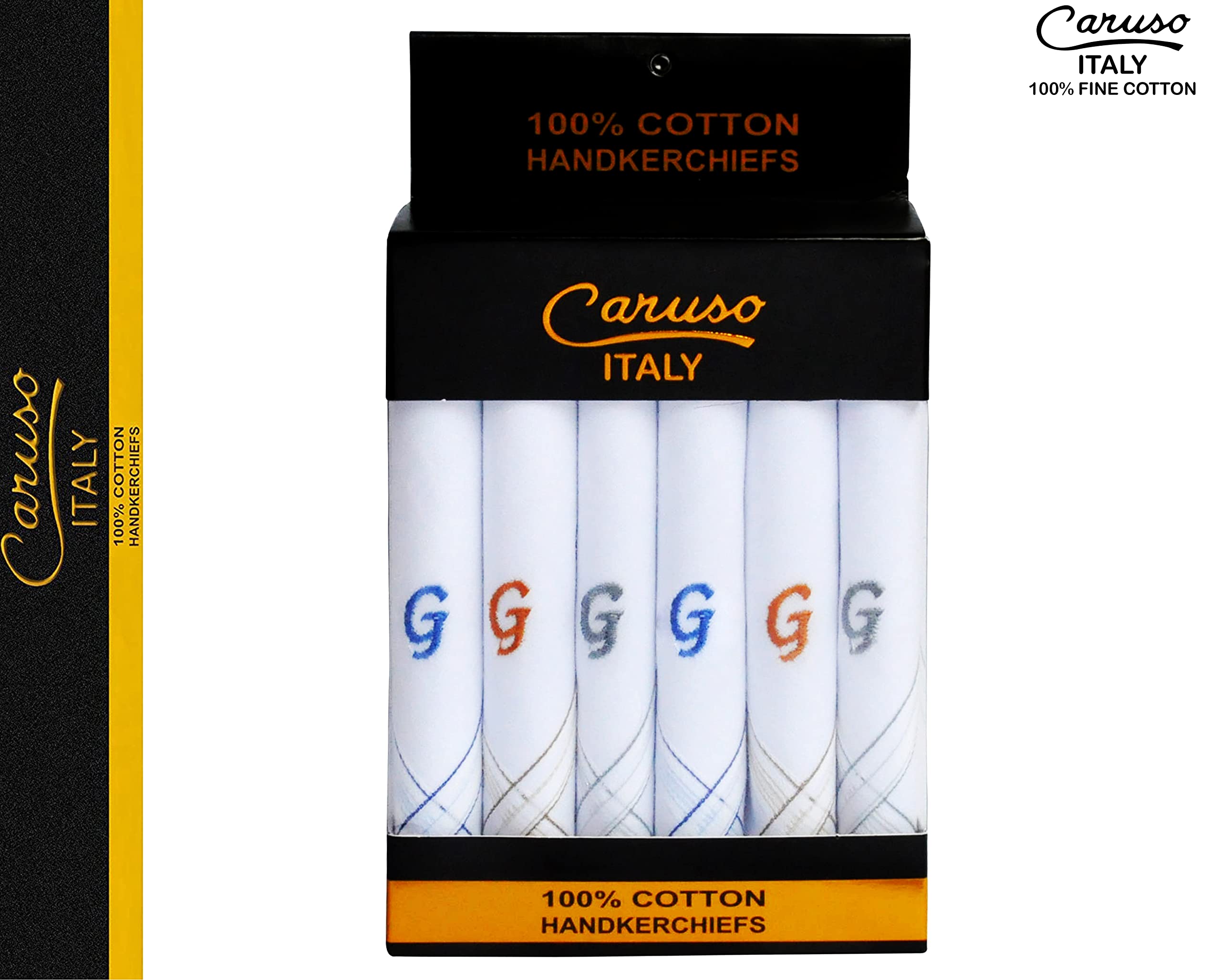 Caruso Italy Men's White Formal Handkerchief - Image 2