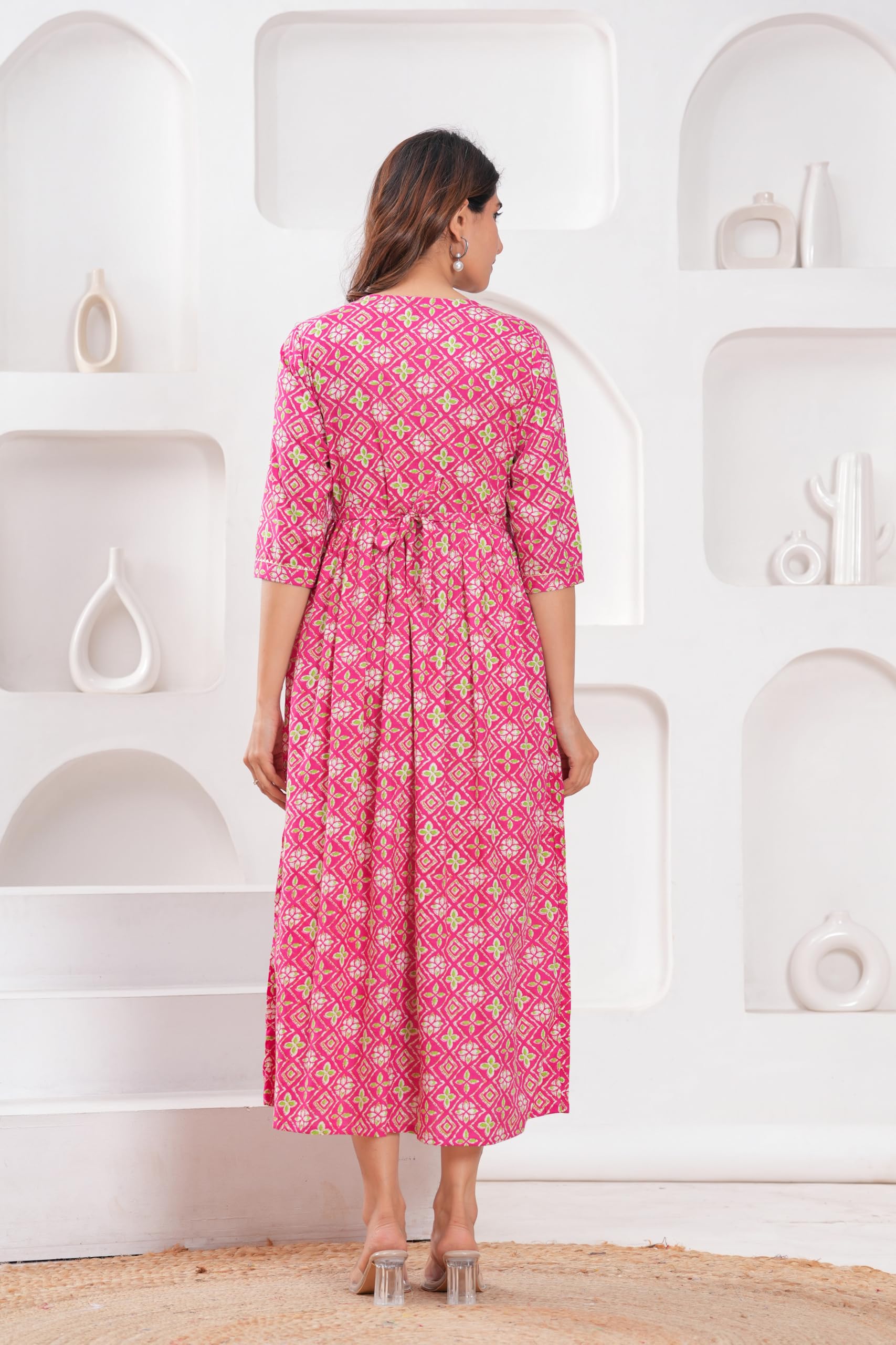 GarbGlide Maternity Feeding Kurti - Pink - Image 3