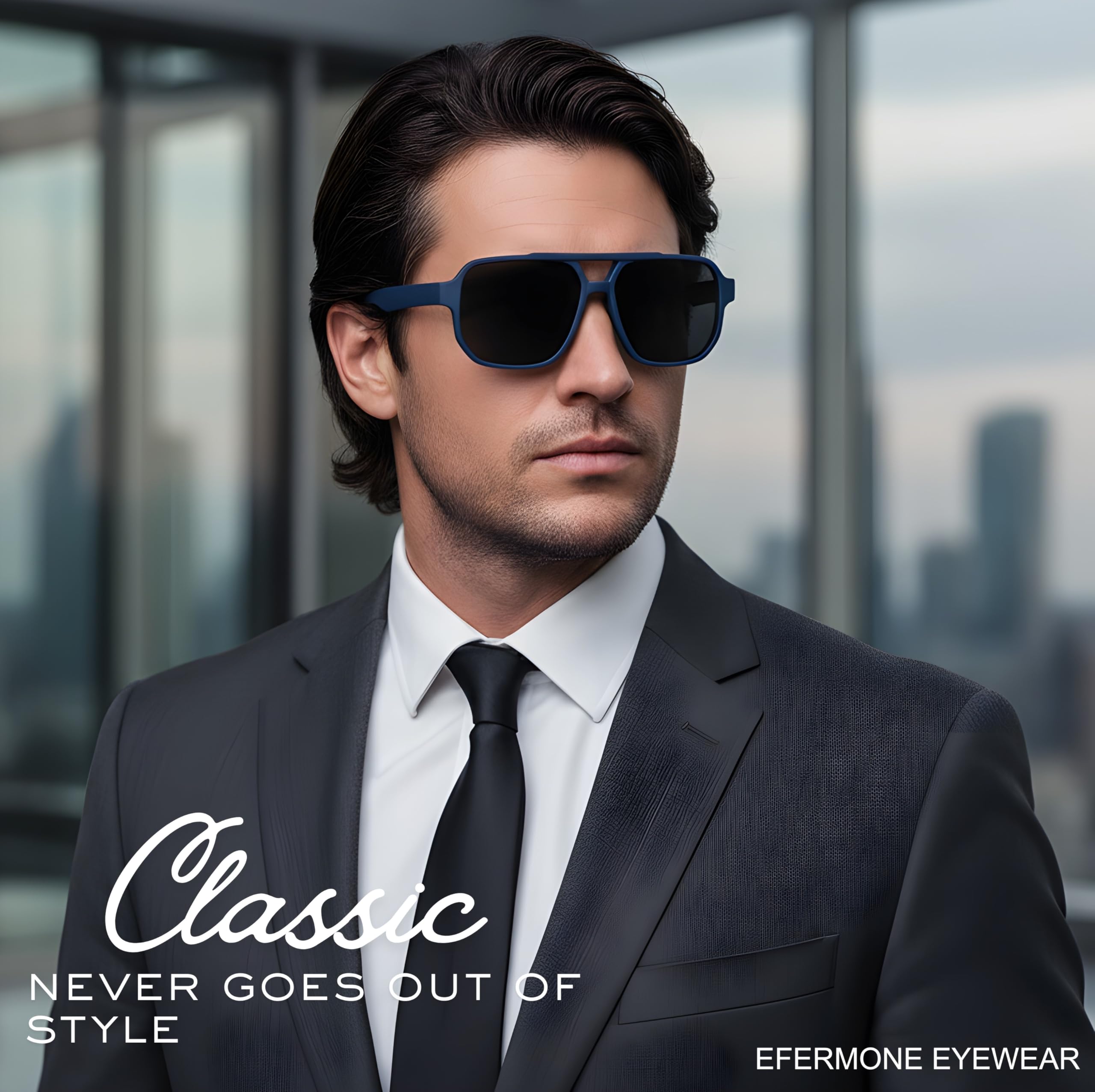 EFERMONE Corrective Sunglasses for Men and Women - Blue - Image 2