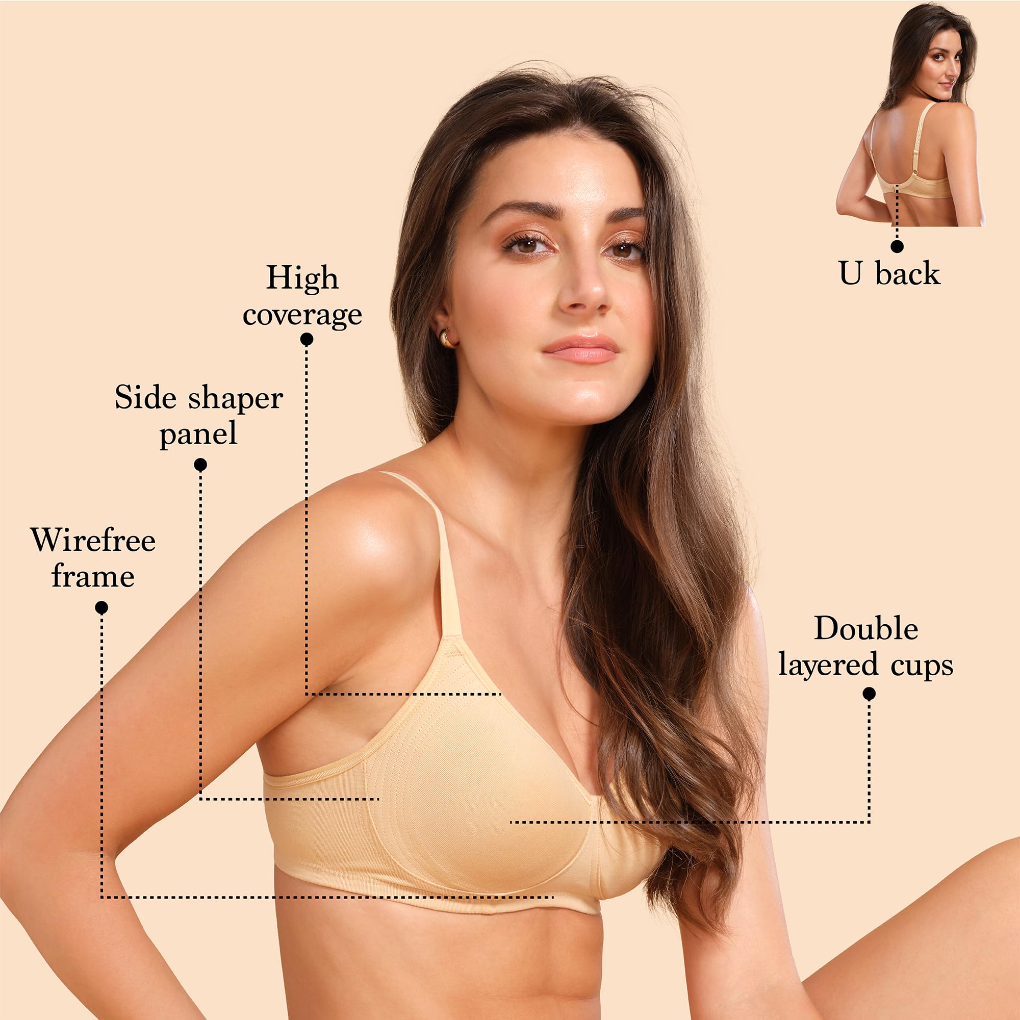Enamor Side Support Shaper Bra - Non-Padded Wire-Free - Image 3