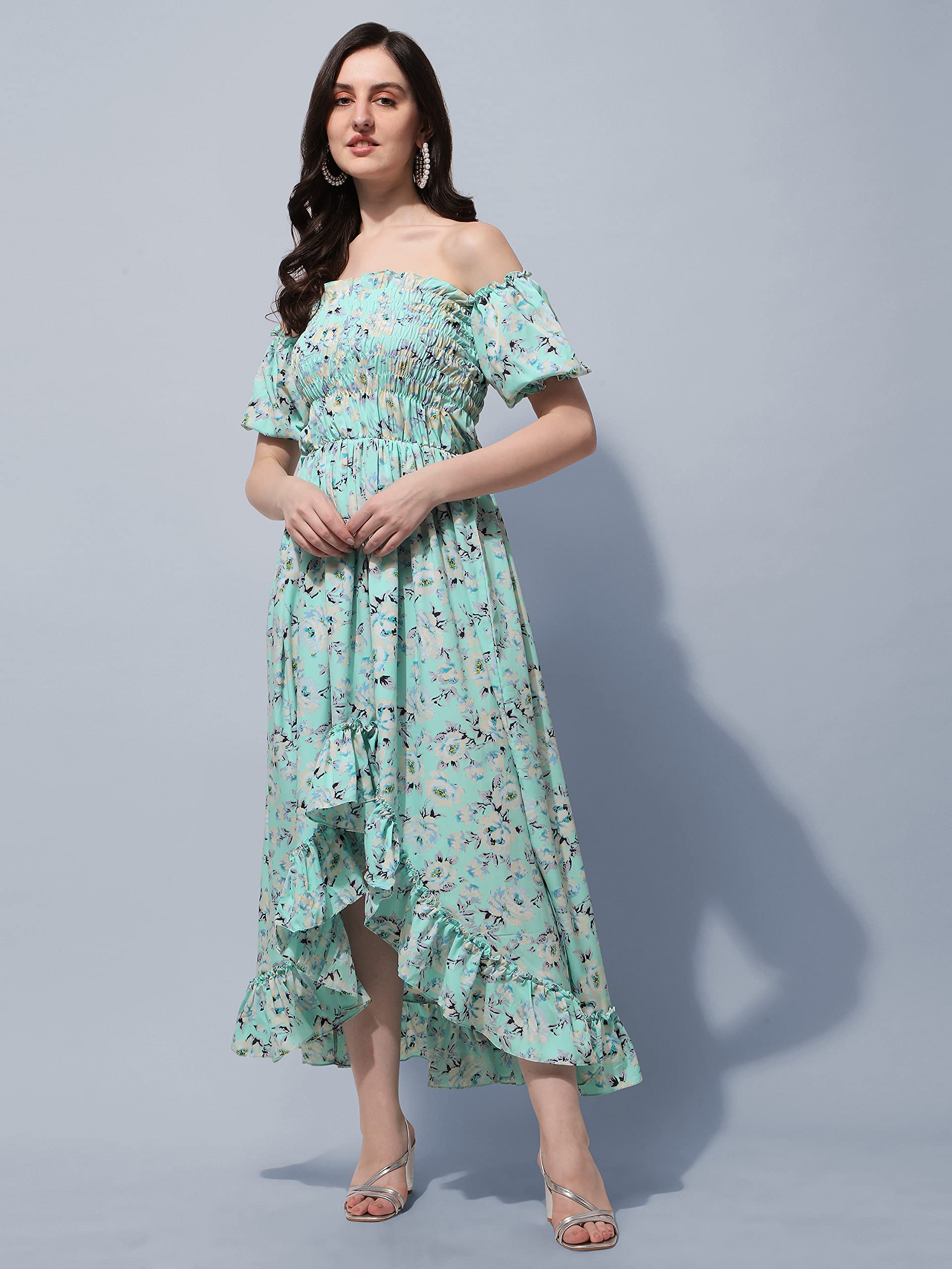 OOMPH! Flared Off Shoulder Dress for Women - Image 2