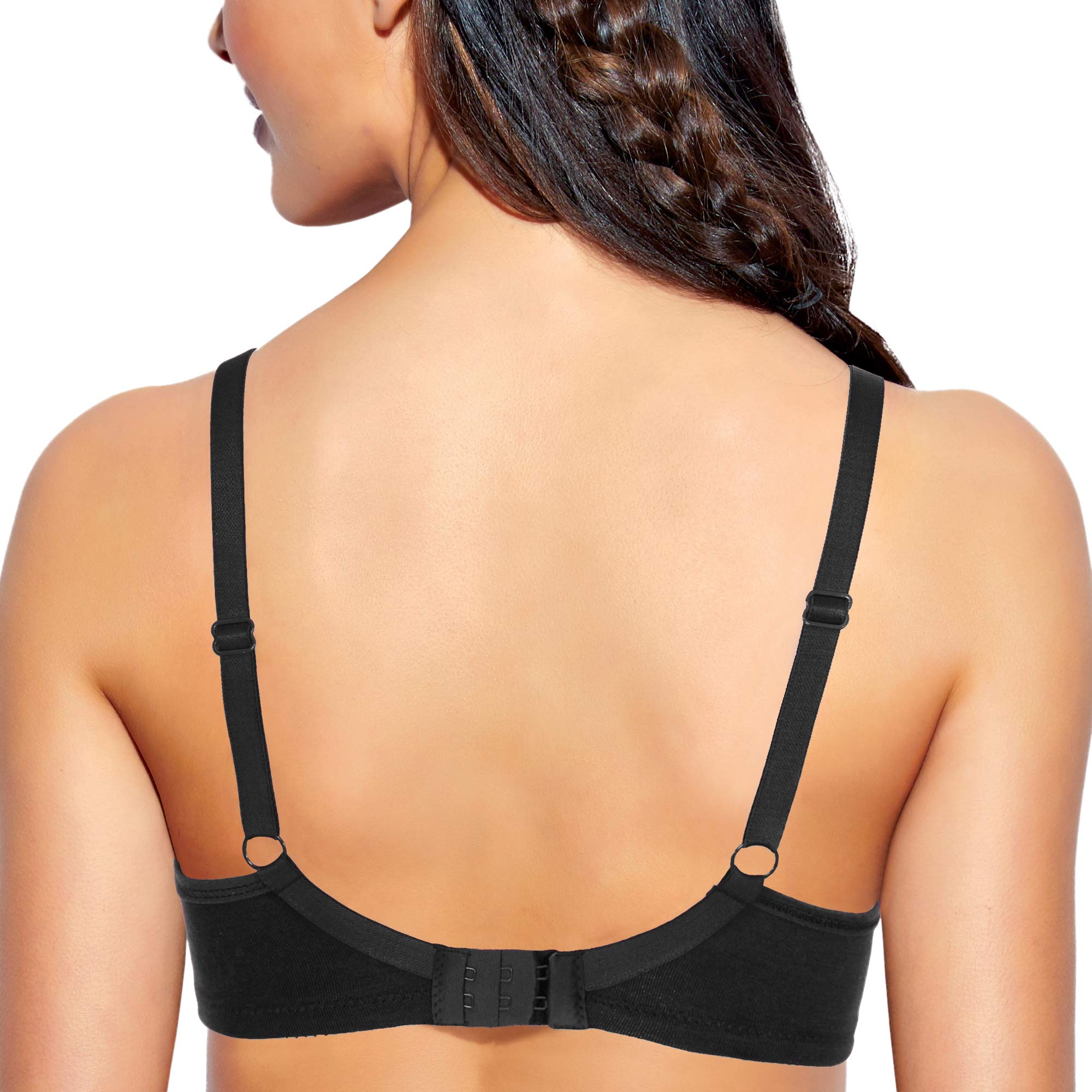 Enamor Supima Cotton Bra for Women - Non-Padded Wirefree Black - Image 4