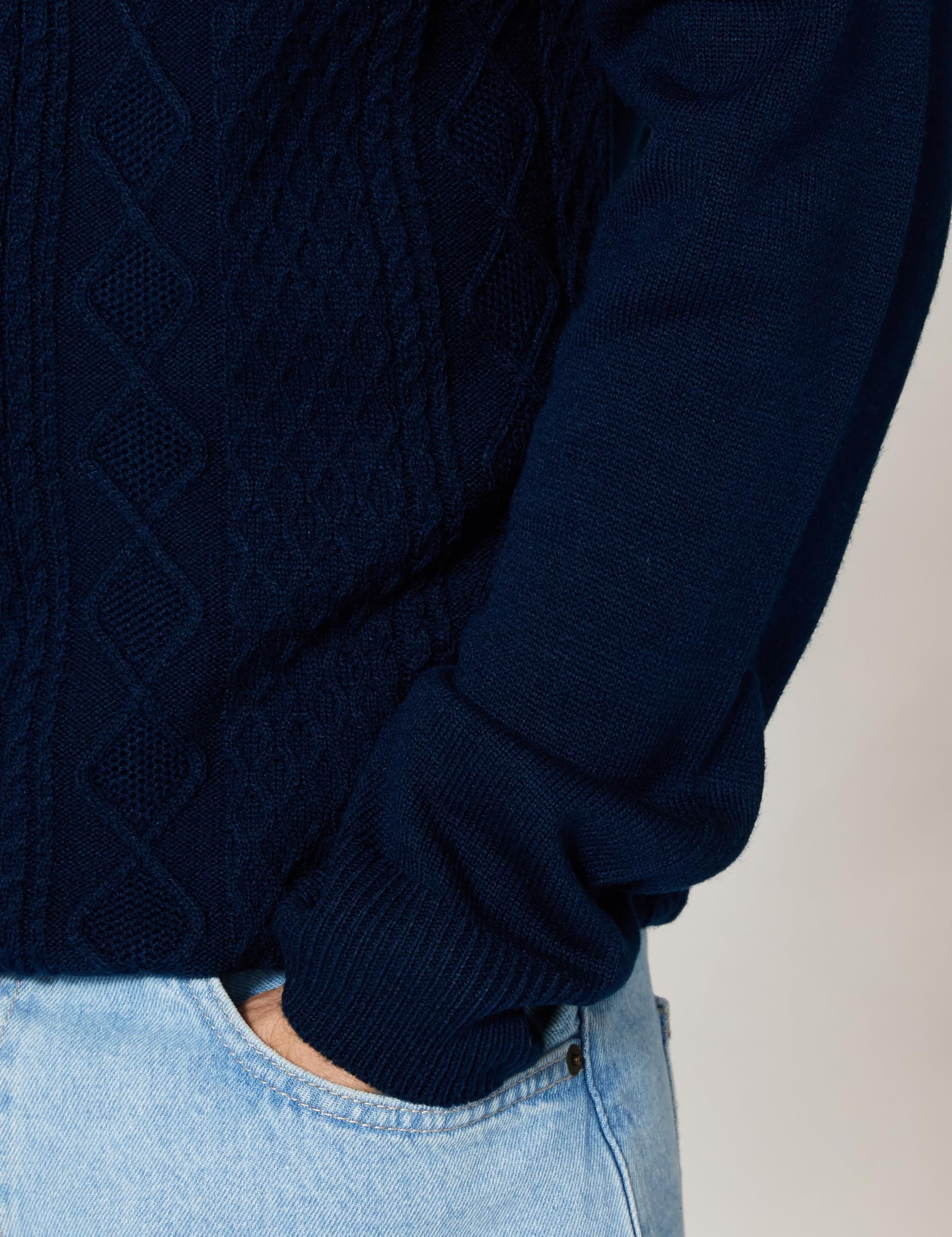 Symbol Men's Acrylic Turtle Neck Sweater - Navy - Image 5