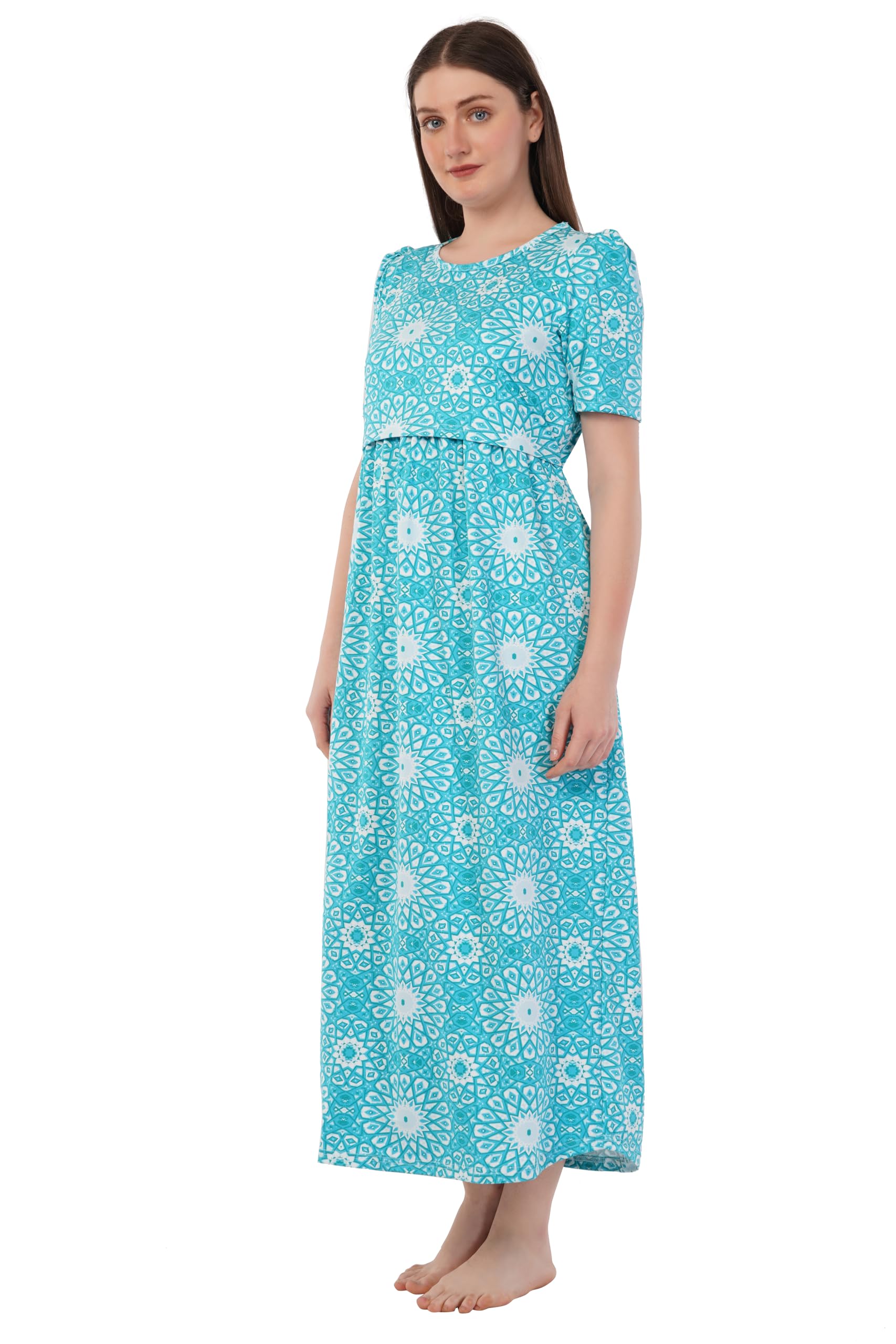 kekabu Maternity Nursing Nighty - Multi Colour - Image 3