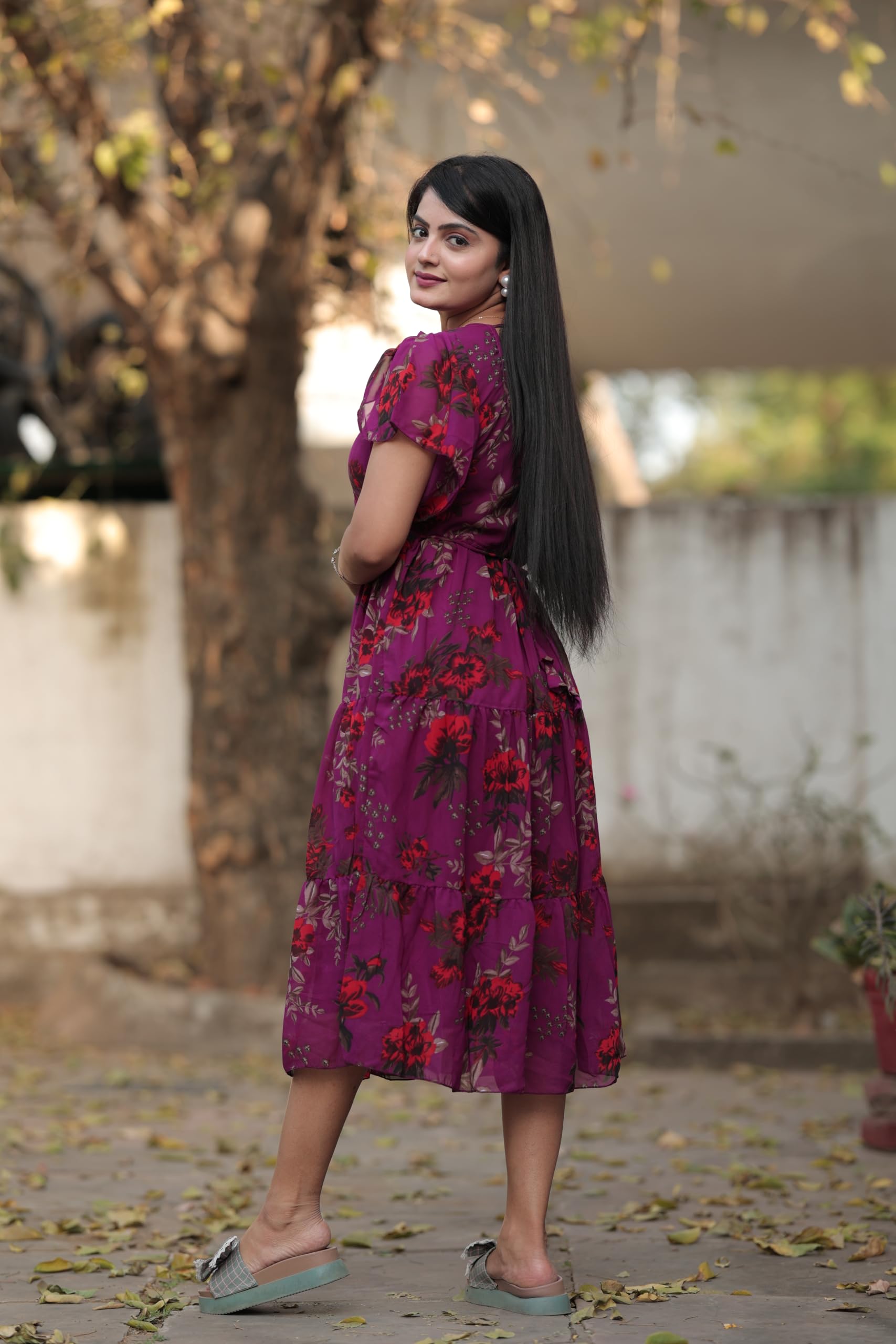 HOSI Women Georgette Printed Dress - Image 4