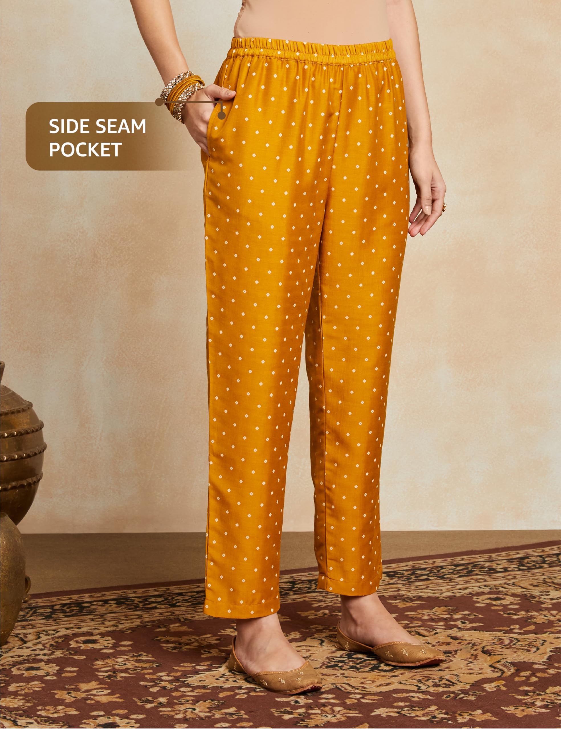 Myx Women's Embroidered Kurta Set - Mustard - Image 4