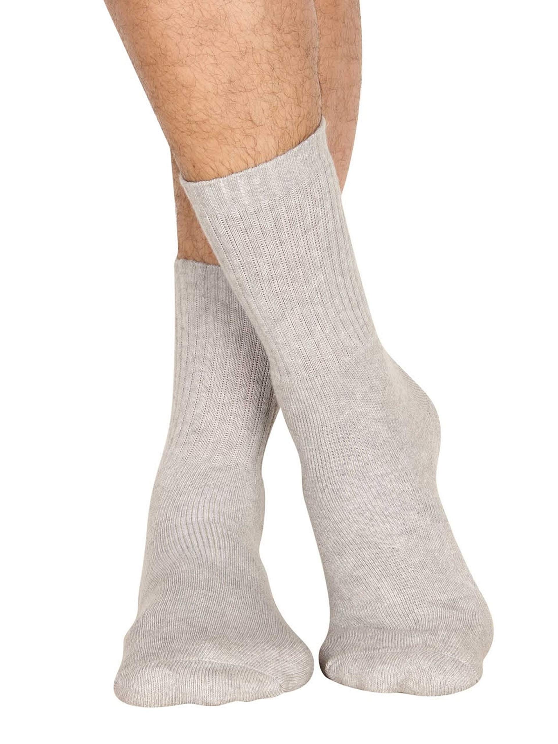 Jockey Men's Grey Cotton Calf Socks - Image 2