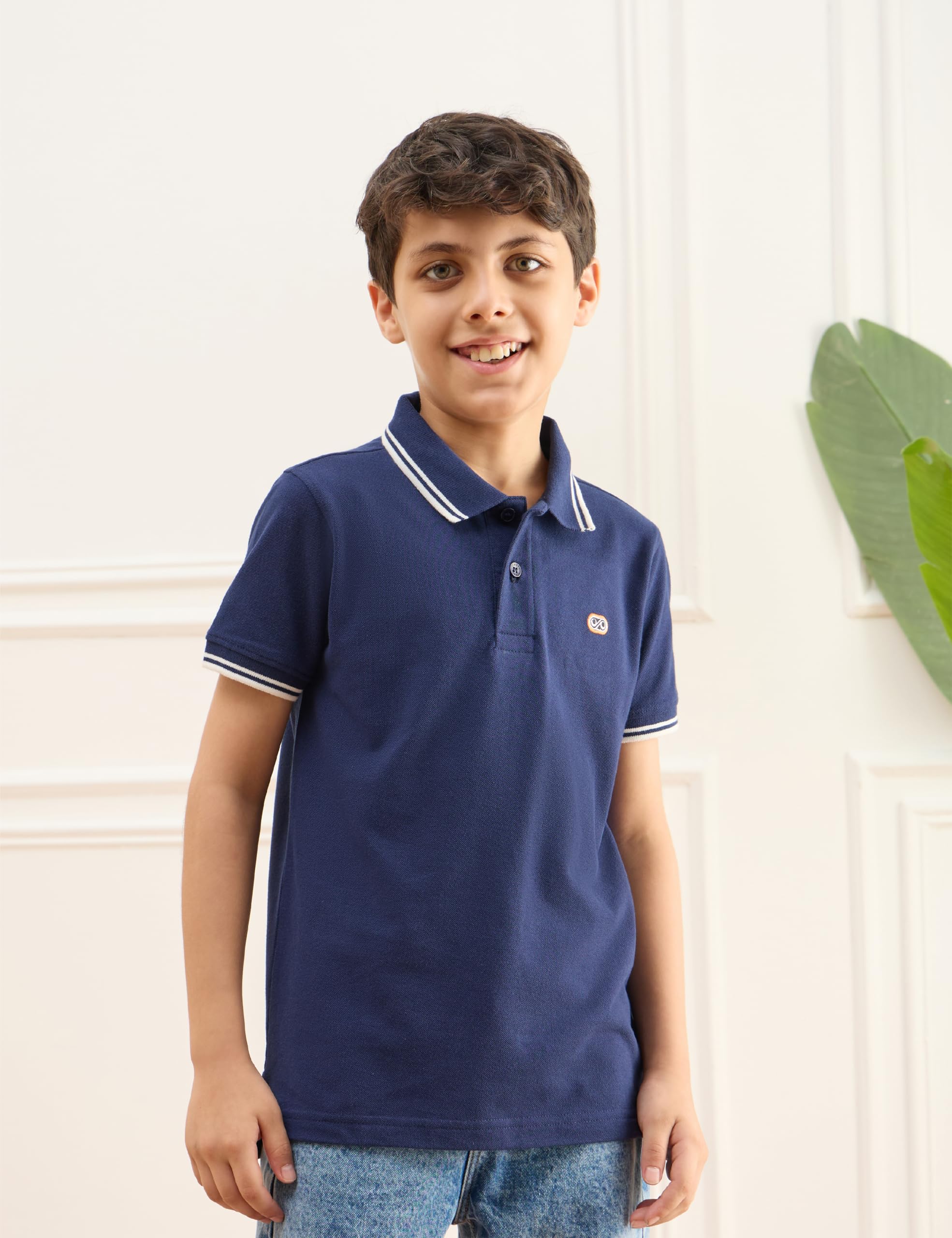 Amazon Boy's Solid Polo T-Shirt - Navy - Image 5