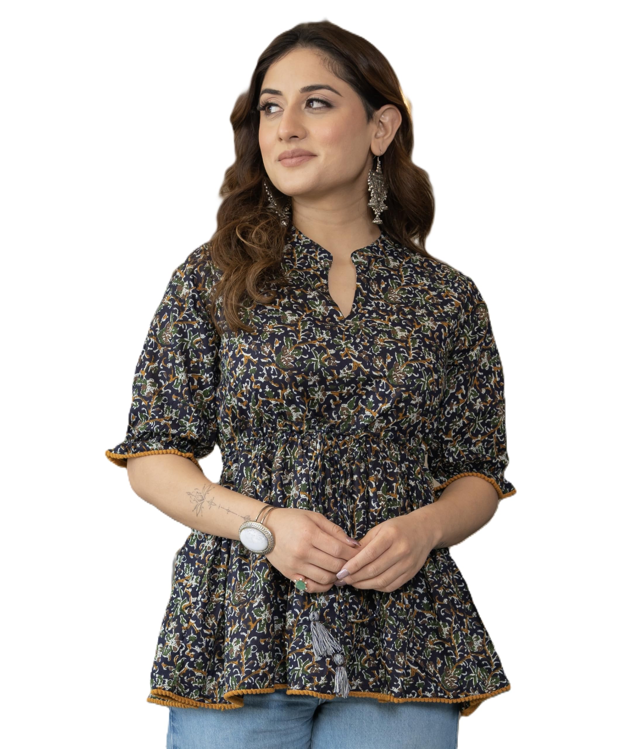 Arayna Women's Floral Printed Peplum Top