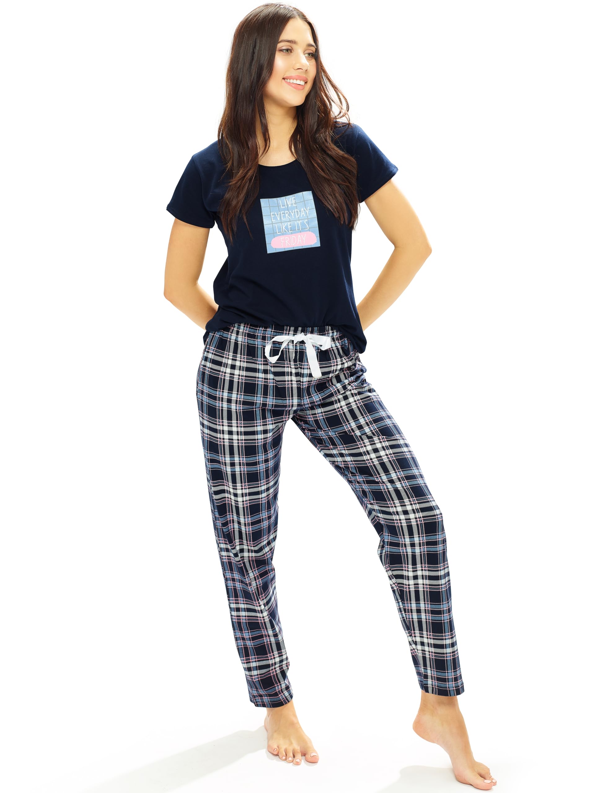 LOTIK Women Cotton Blue Chax Print Top & Western Pajama Set - Image 3