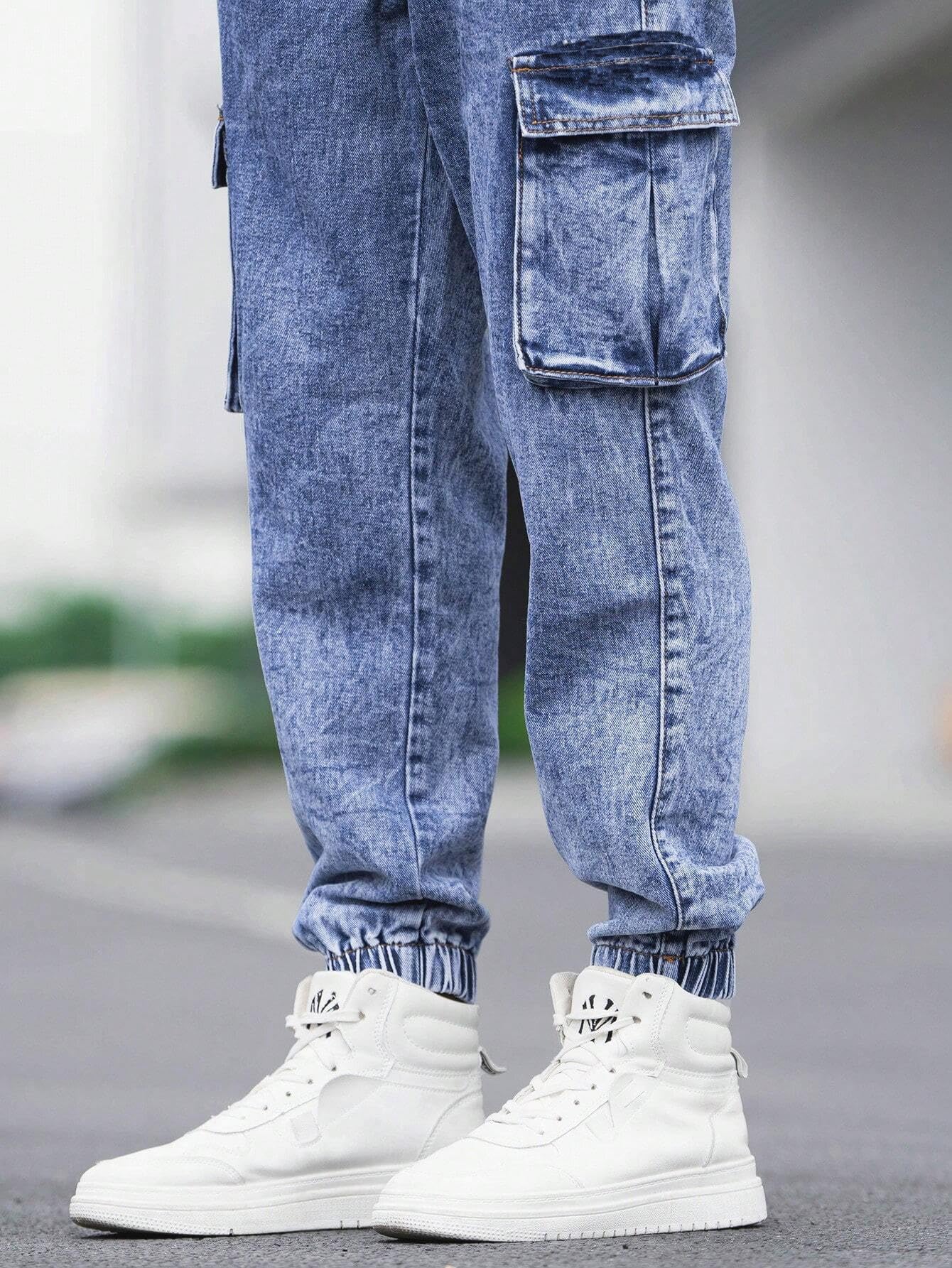 Lymio Men's Baggy Denim Jeans - Blue - Image 5