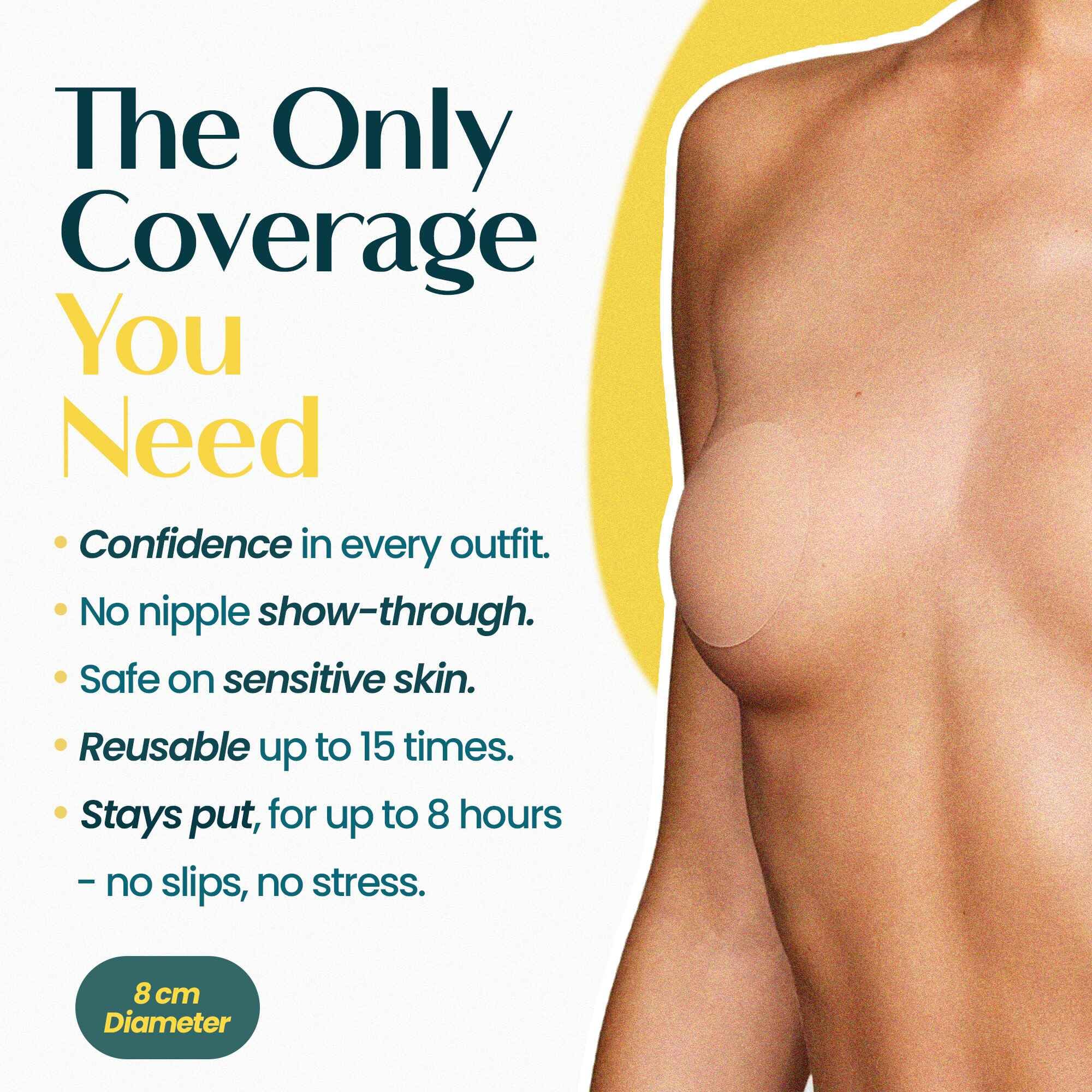 FemiSafe Reusable Nipple Covers for Women - Nude - Image 3