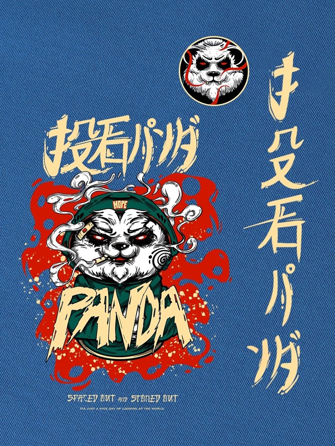 Bewakoof Men's Blue Stoned Panda T-Shirt - Image 5