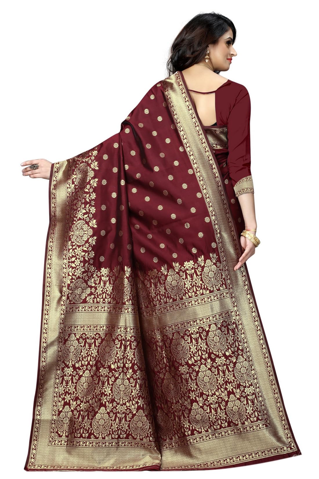 Sugathari Banarasi Kanjivaram Silk Saree for Women - Image 3