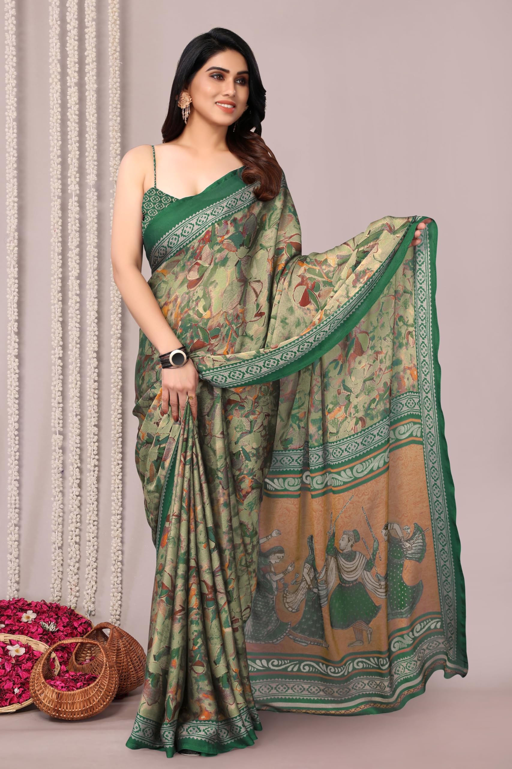 MIRCHI FASHION Chiffon Georgette Floral Saree for Women - Image 2