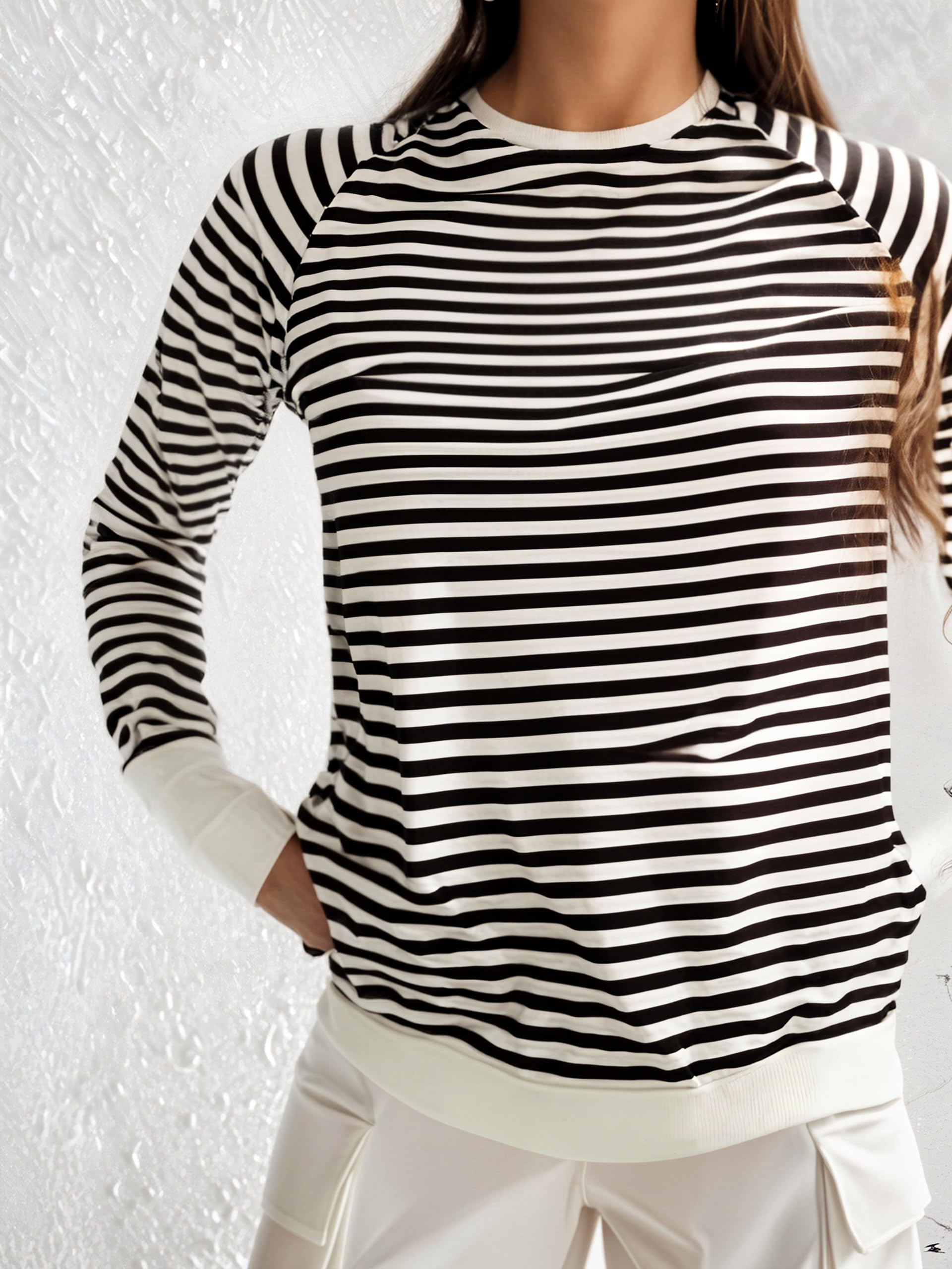 Mack Jonney Women's Striped T-Shirt - Brown - Image 3