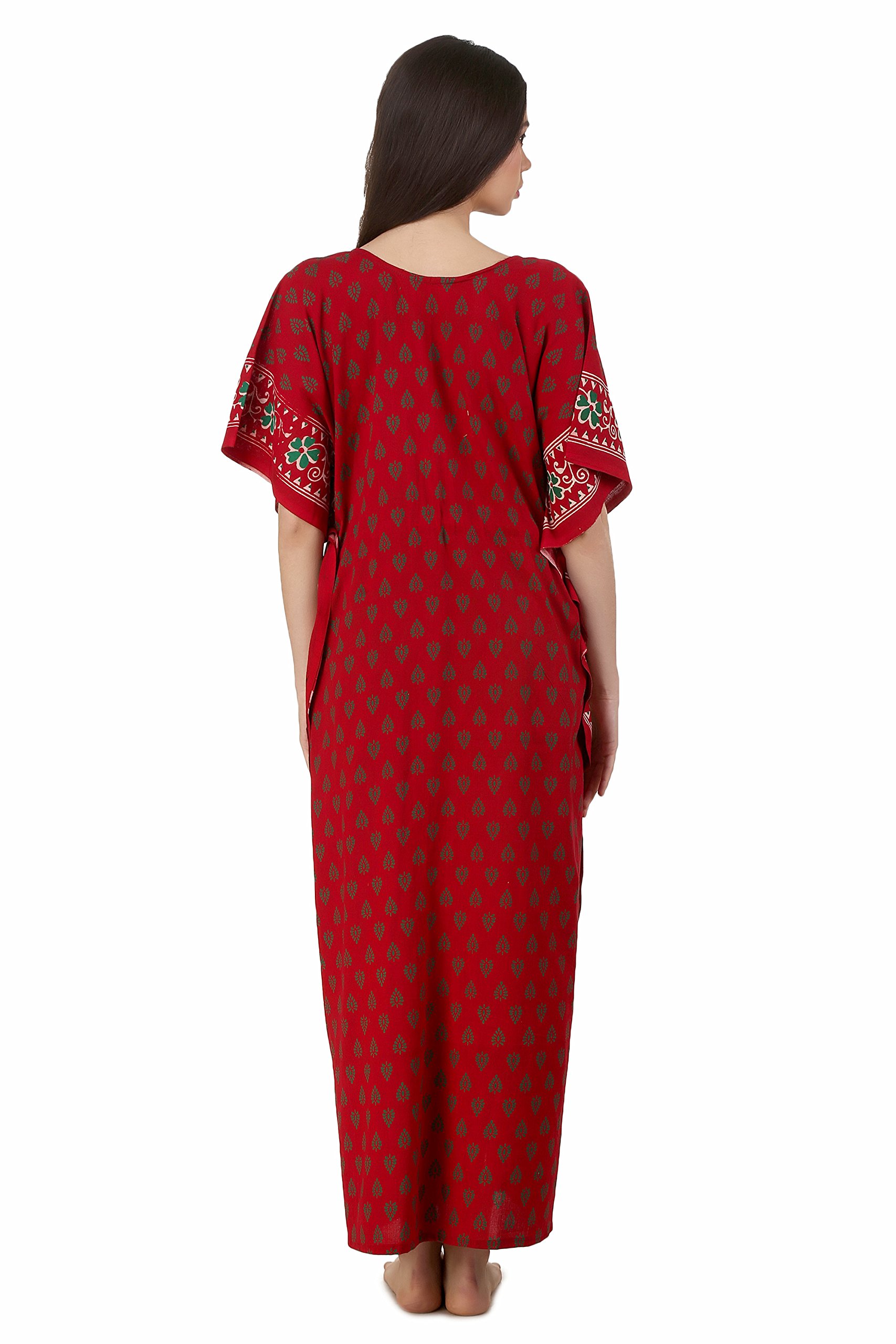 Masha Women's Cotton Kaftan - Red - Image 4
