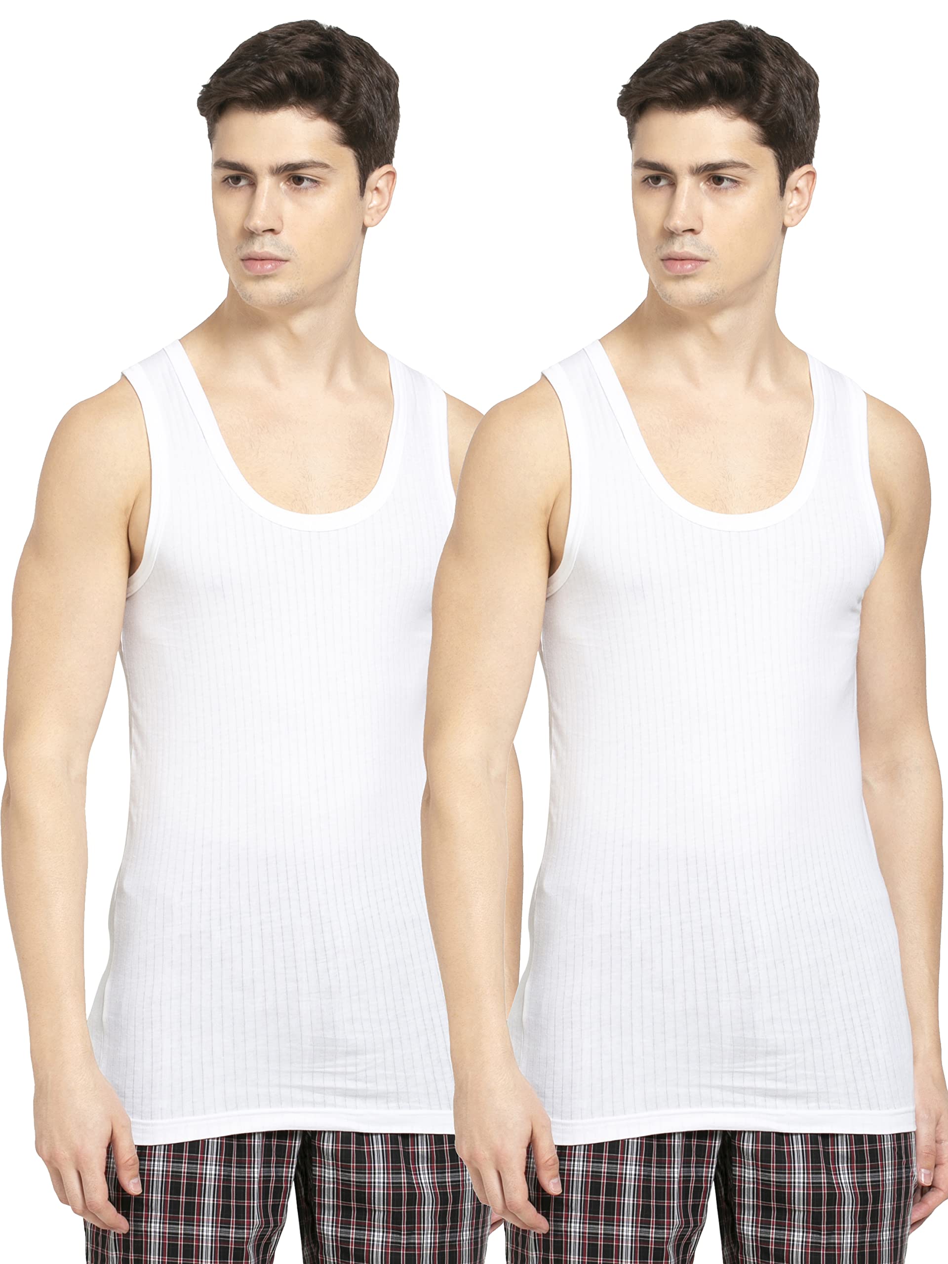 Jockey Men's Cotton Sleeveless Vest - White
