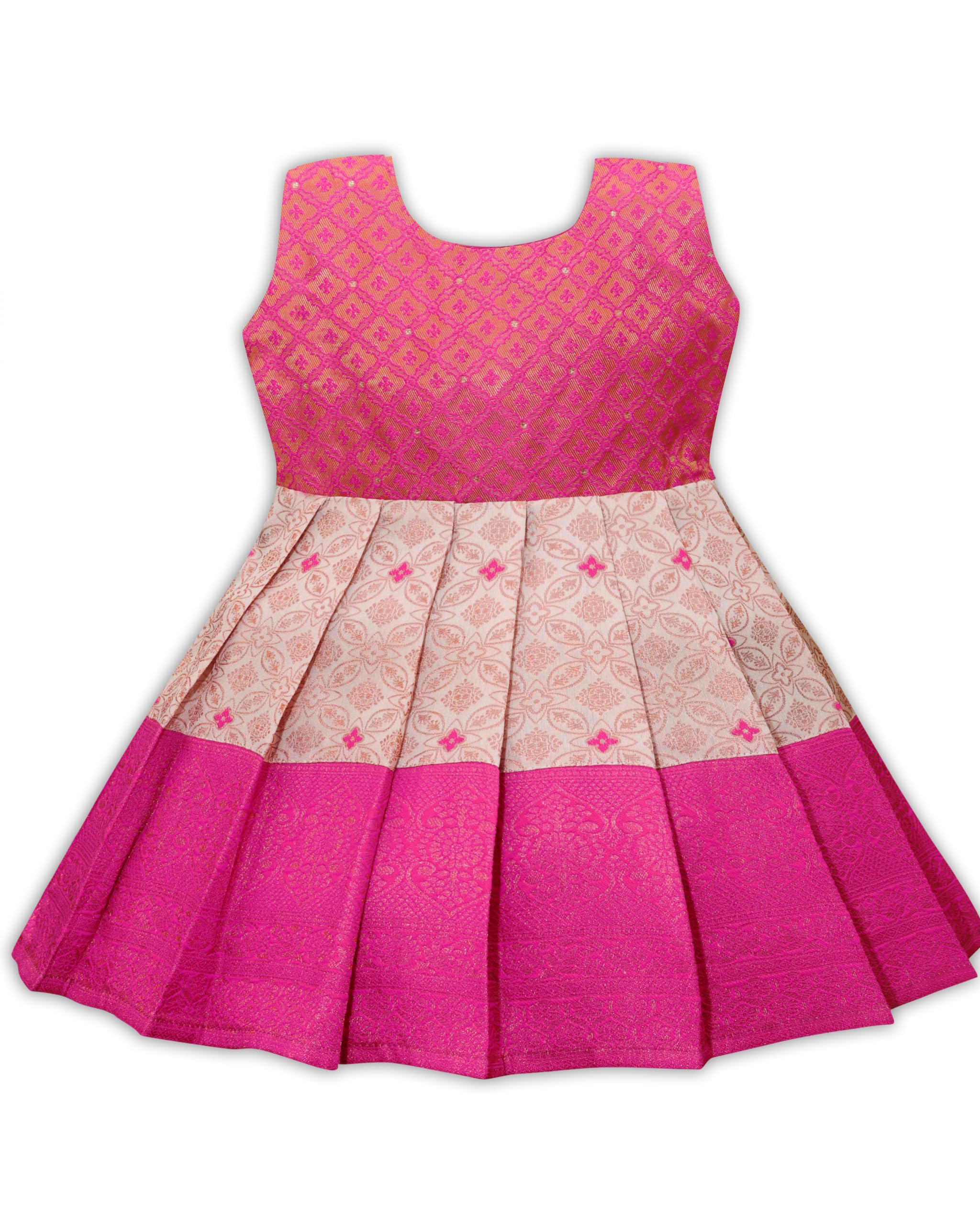 Pattu Pavadai Jacquard Frock for Baby Girls