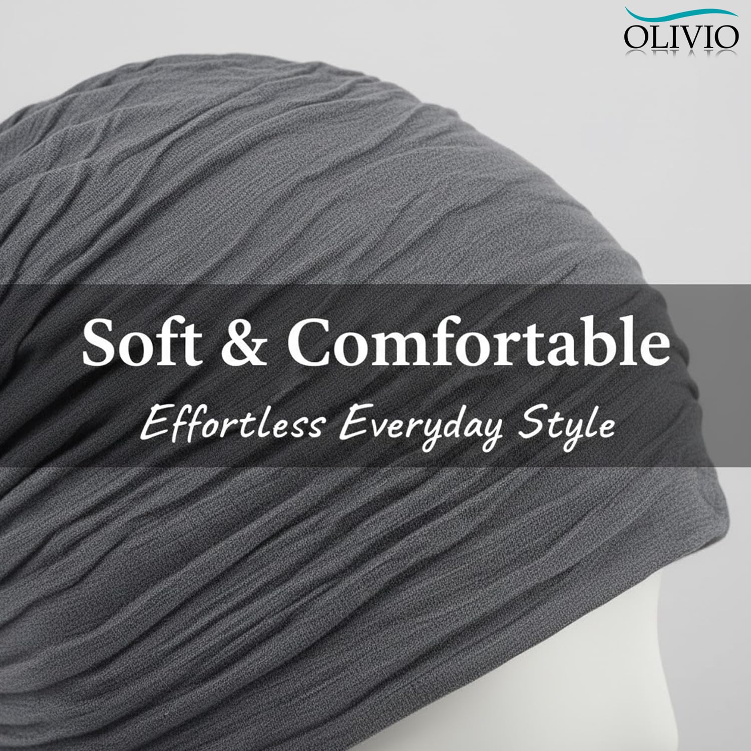 Olivio Grey Thermal Beanie for Men & Women - Image 3